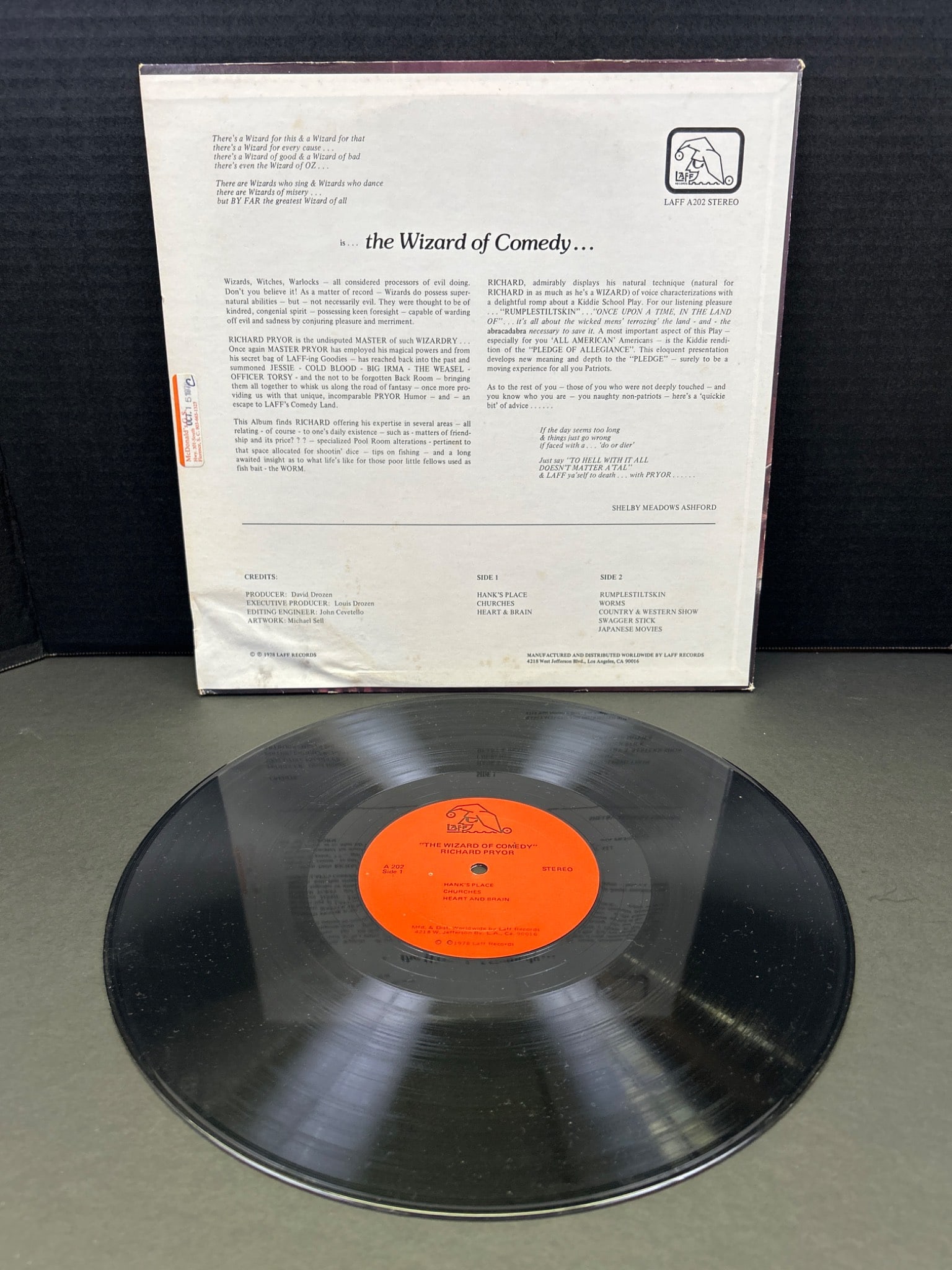 Richard Pryor The Wizard of Comedy 1978 Laff Records LP Album - 2