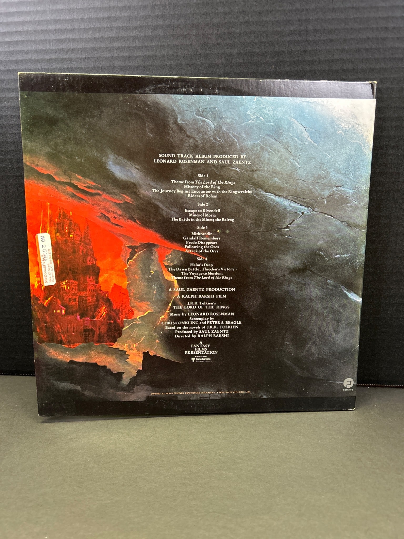 1978 The Lord of the Rings Soundtrack Vinyl Record Set (2 LPs) - 3