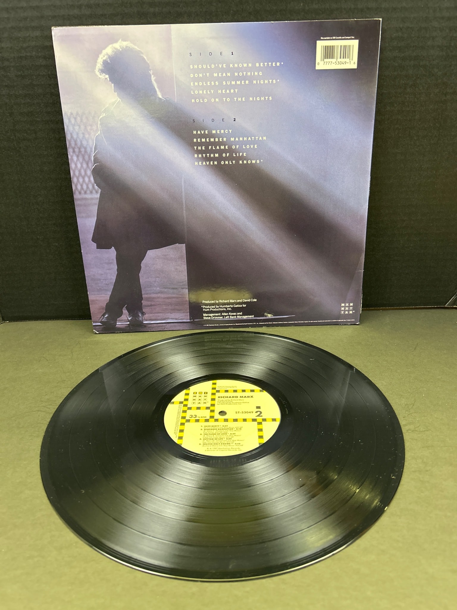 Richard Marx Self-Titled Debut Album Vinyl Record, Original Release - 2