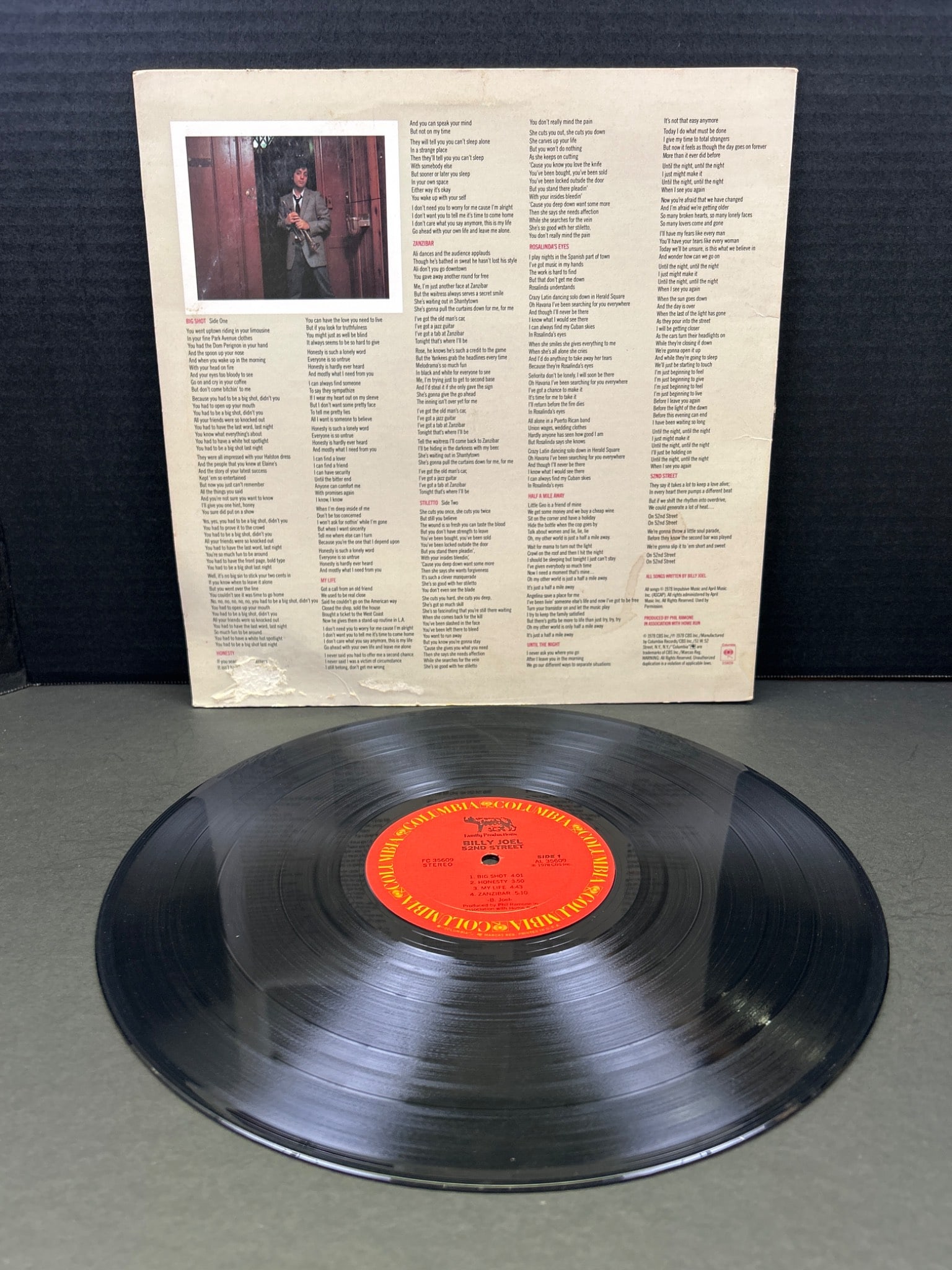 Billy Joel 52nd Street Vinyl LP Album, Columbia Records, 1978 - 2