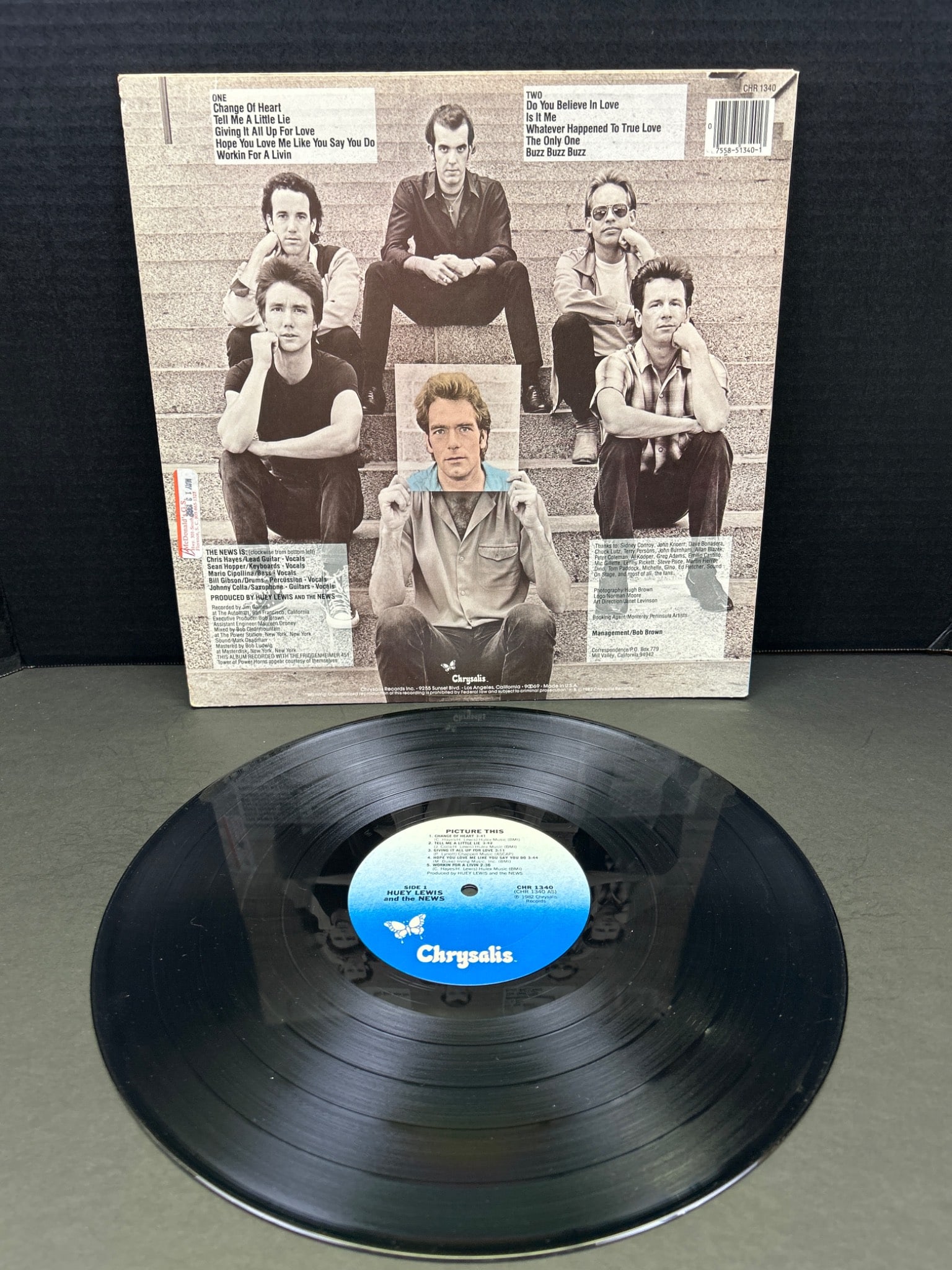 Huey Lewis and the News - Picture This Vinyl Record, Chrysalis CHR 1360 - 2