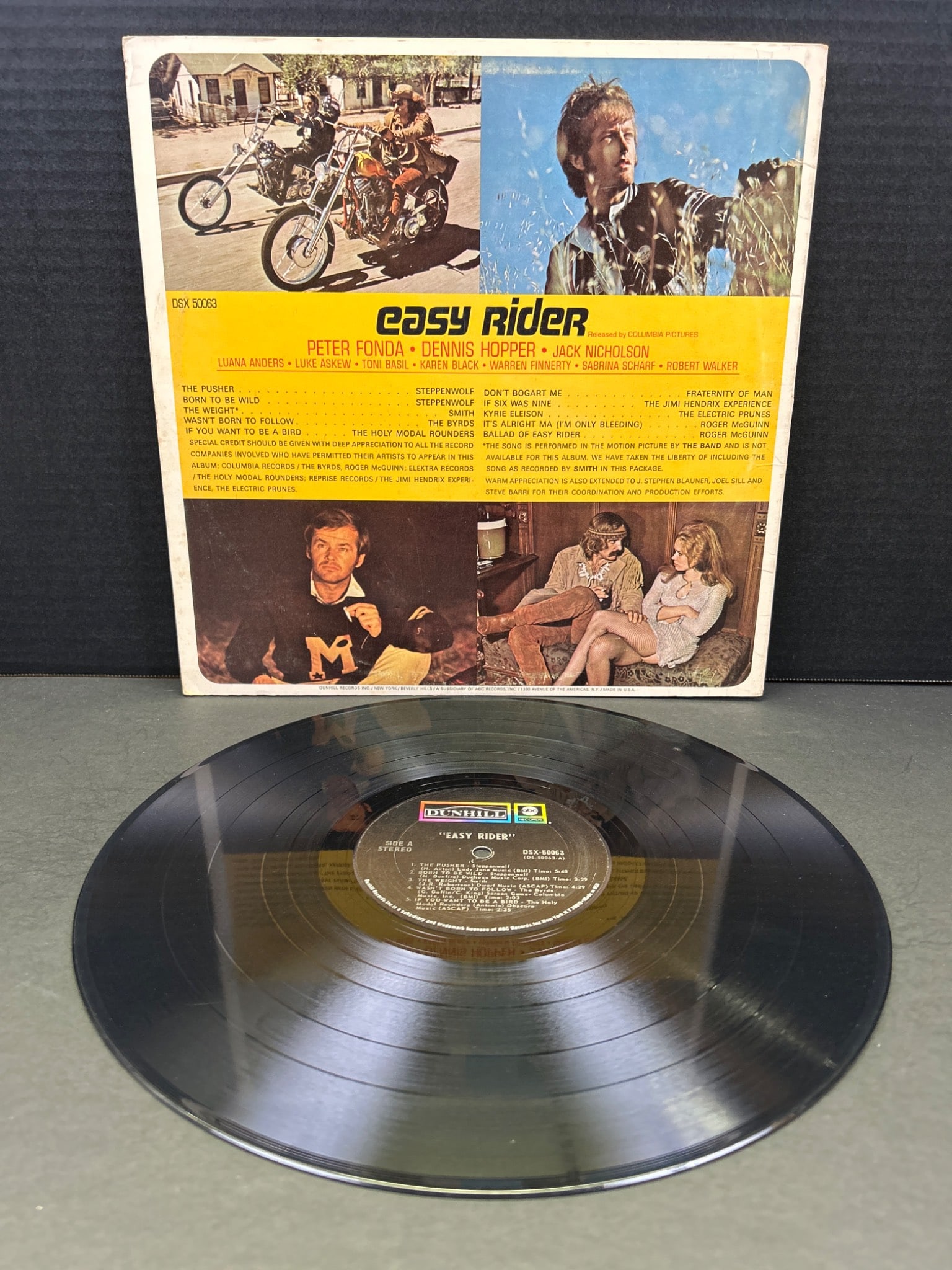 Easy Rider Soundtrack Vinyl LP (1969, Dunhill Records, DSX 50063) - 2