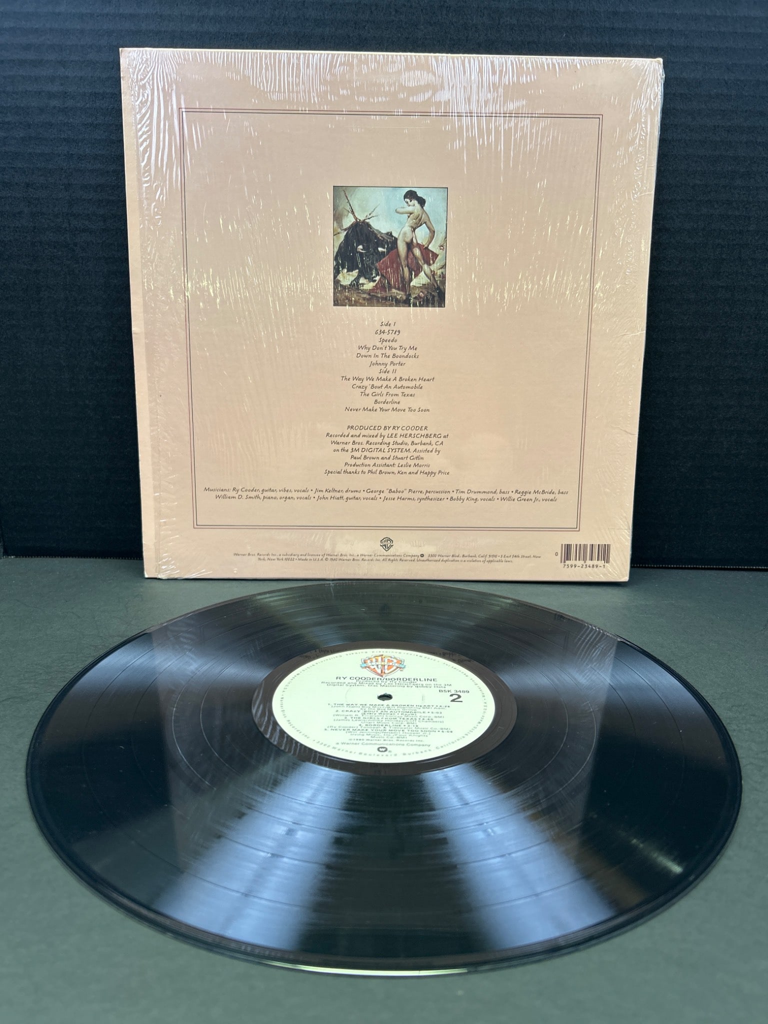 Ry Cooder 'Borderline' Vinyl Record Album, Warner Bros. Records 1980 - 2