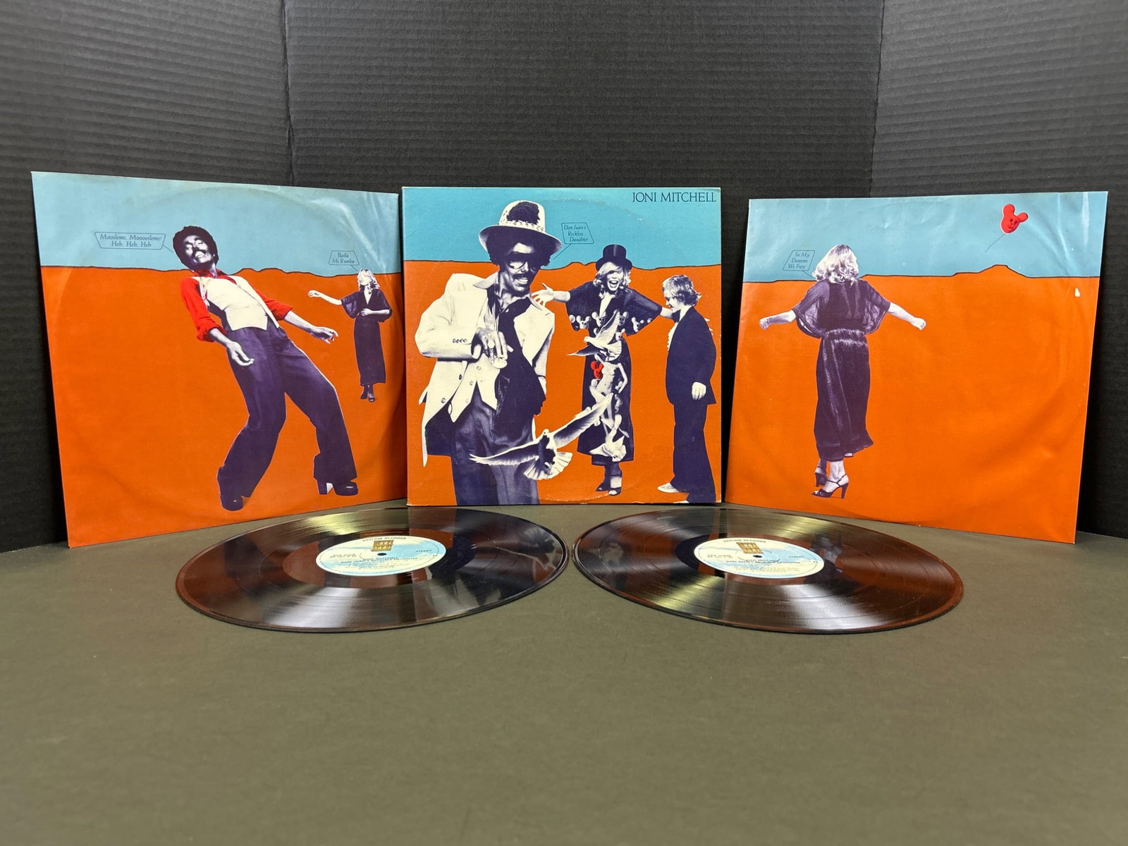 Joni Mitchell Double Vinyl Record Album with Illustrated Gatefold Sleeve - 2