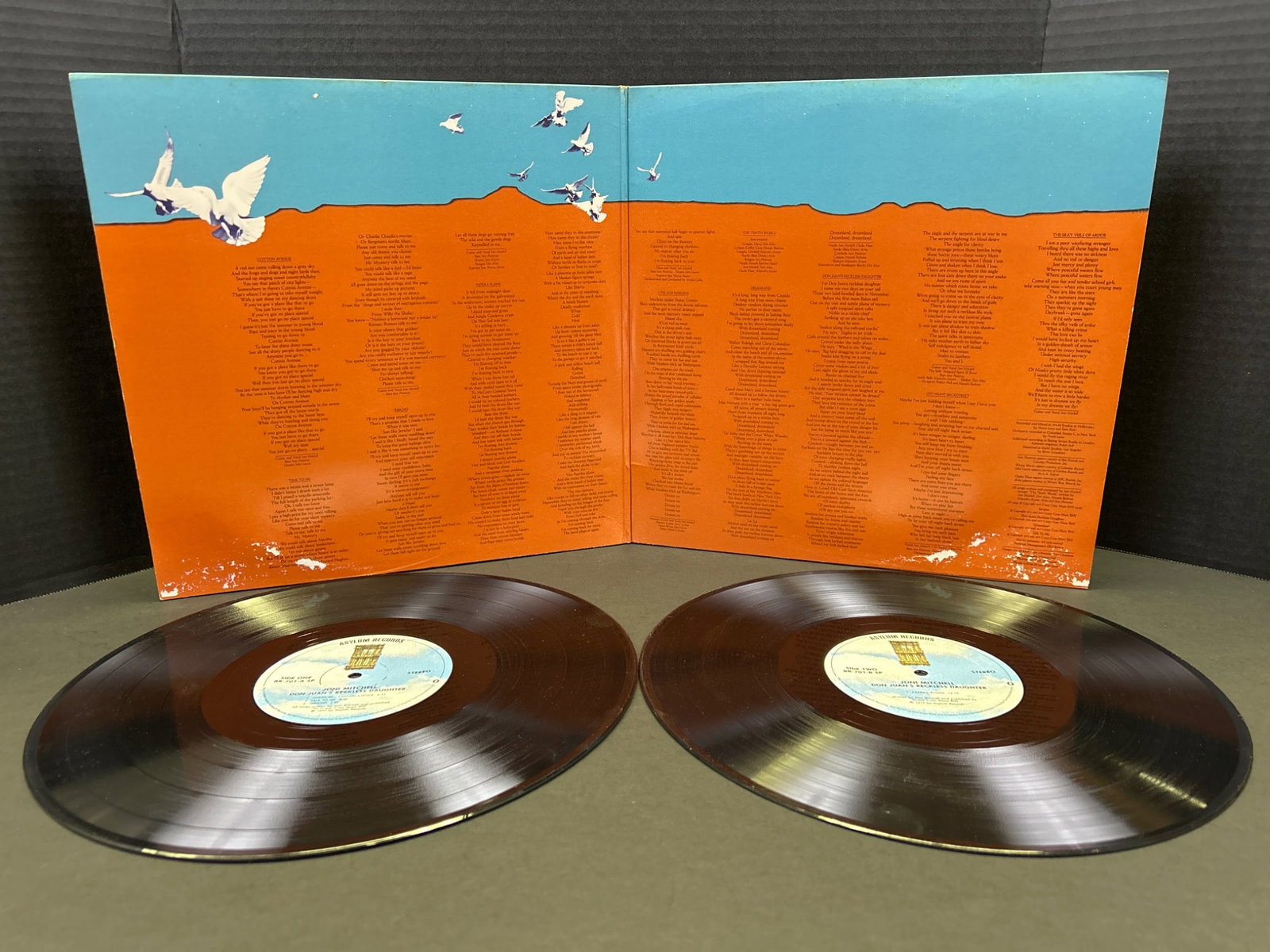Joni Mitchell Double Vinyl Record Album with Illustrated Gatefold Sleeve - 3