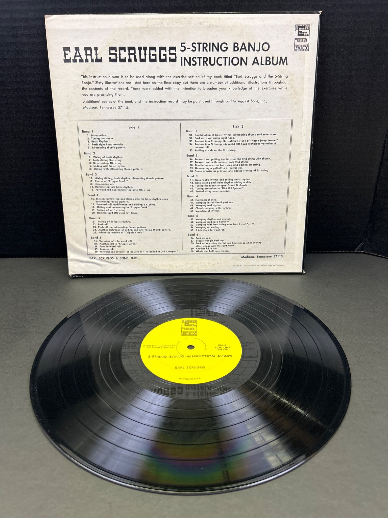 Earl Scruggs 5-String Banjo Instruction Album with Vinyl and Sleeve - 2