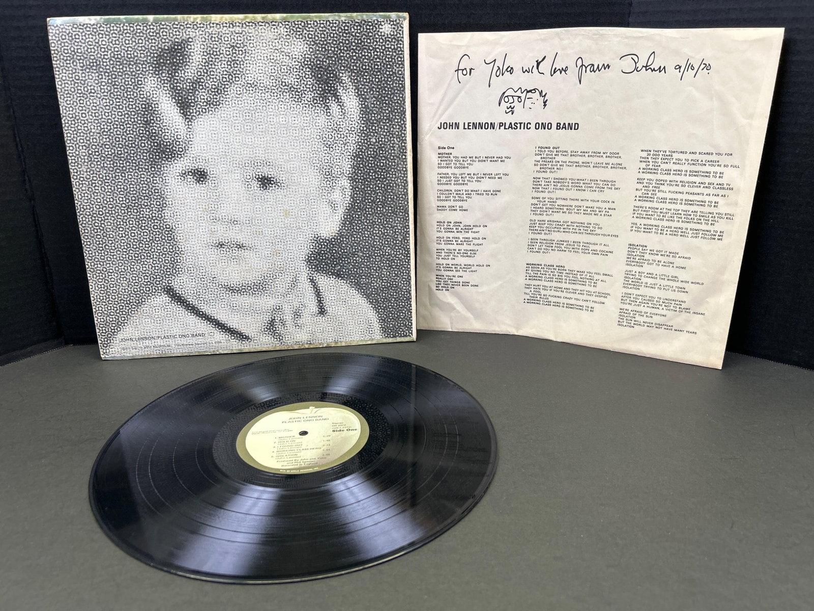 John Lennon/Plastic Ono Band LP Vinyl Record with Sleeve, 1970 - 2