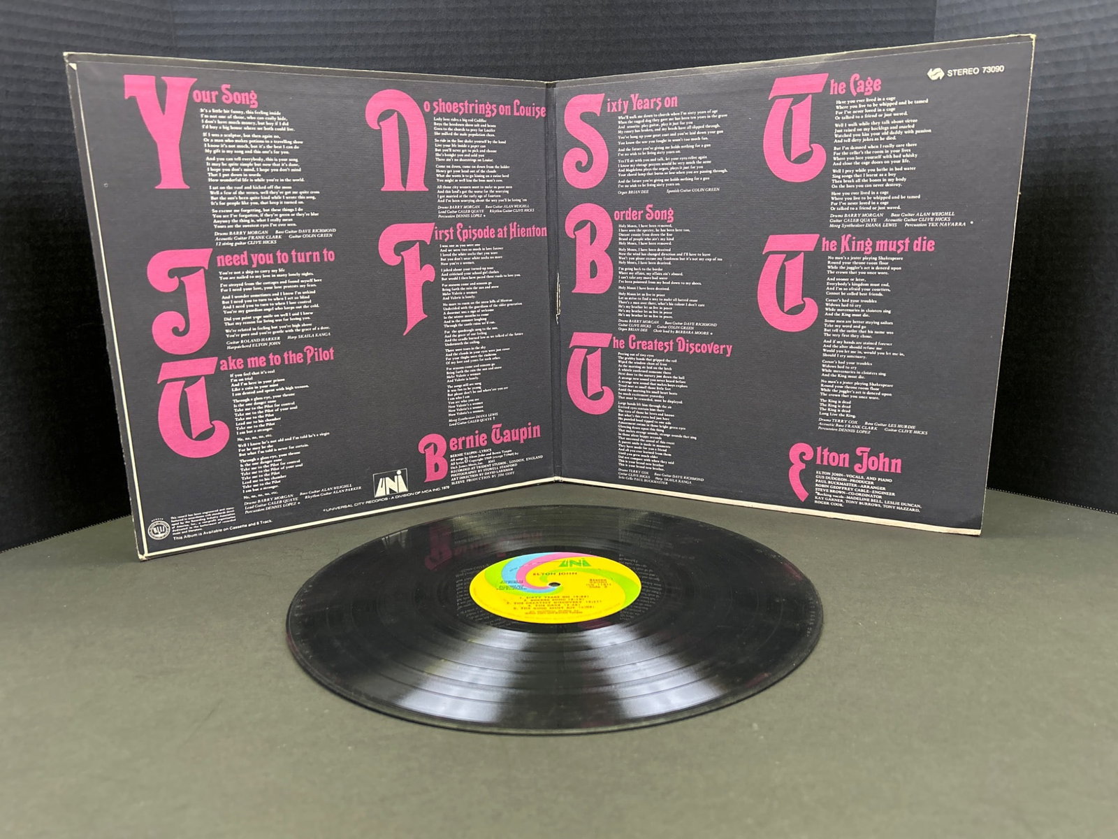 Elton John Self-Titled Album Vinyl LP, UNI, 1969 - 3