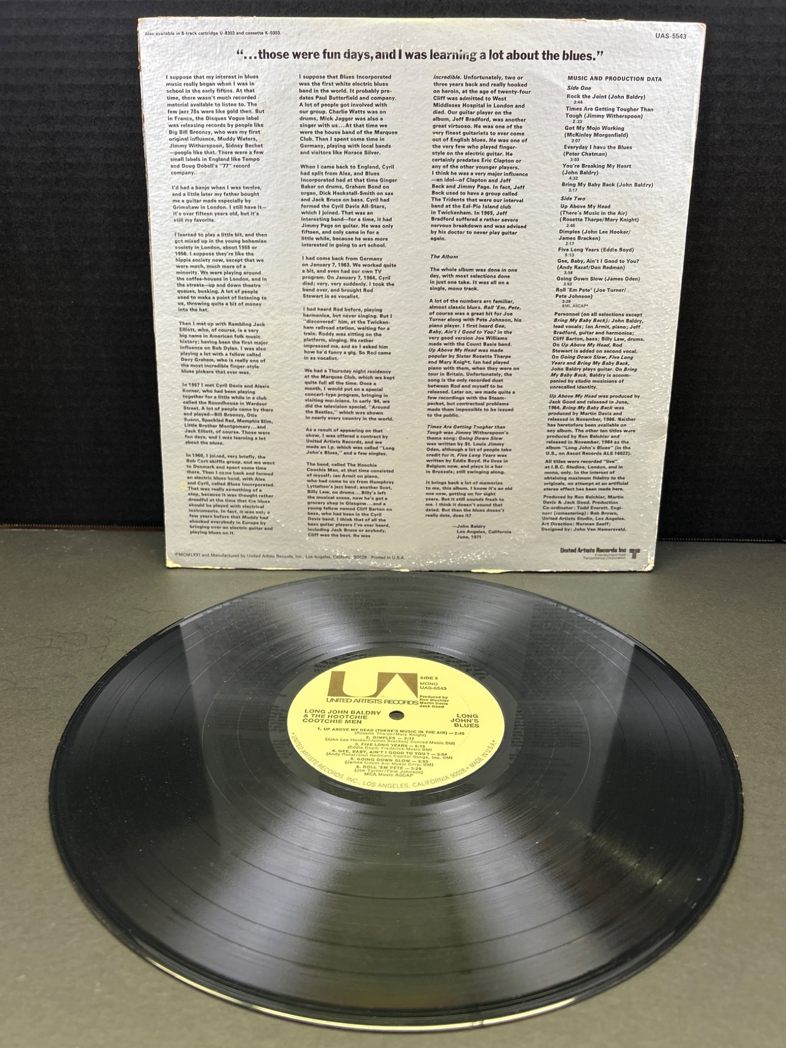 Long John Baldry 'Looking at Long John' Vinyl Album by United Artists Records - 3