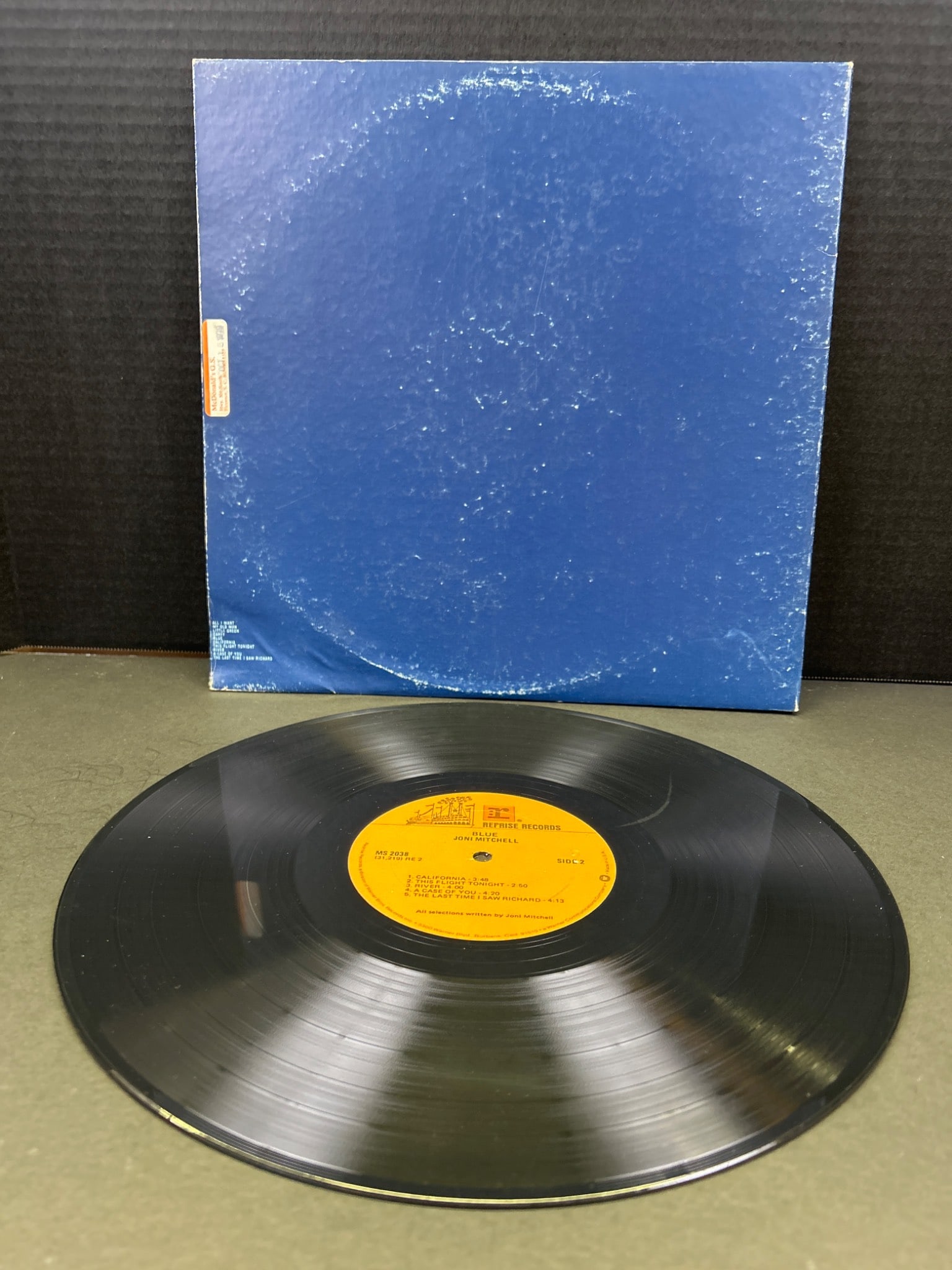 Joni Mitchell 'Blue' Vinyl Record with Original Cover and Inner Sleeve - 2