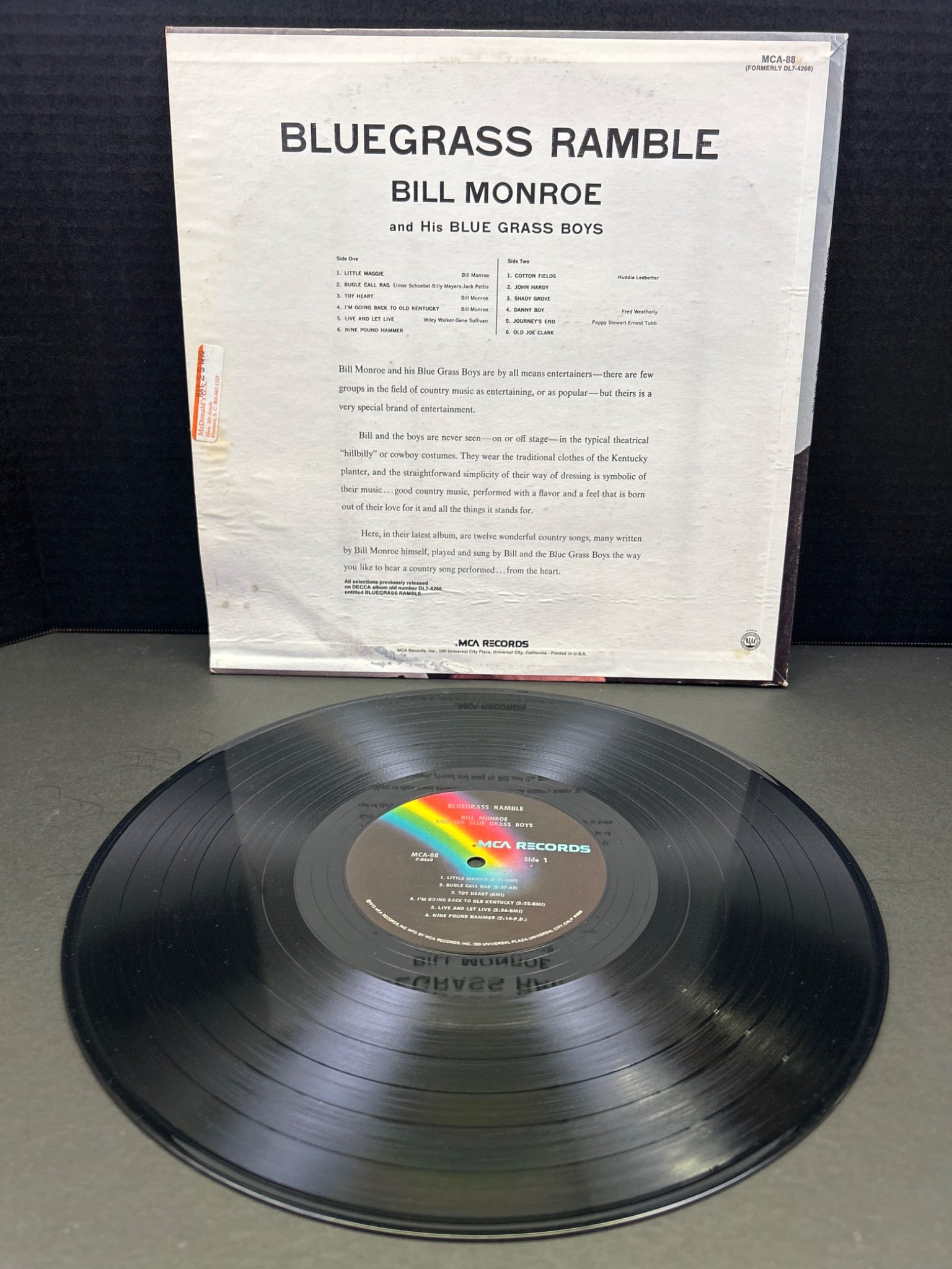 Bluegrass Ramble by Bill Monroe and His Blue Grass Boys Vinyl Record - 2