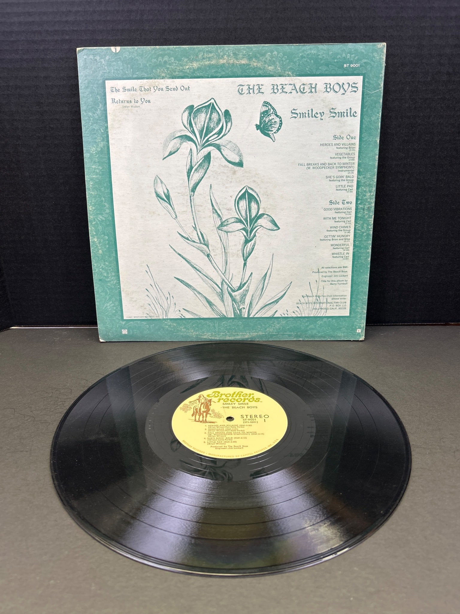 The Beach Boys 'Smiley Smile' Vinyl Record with Cover - 2