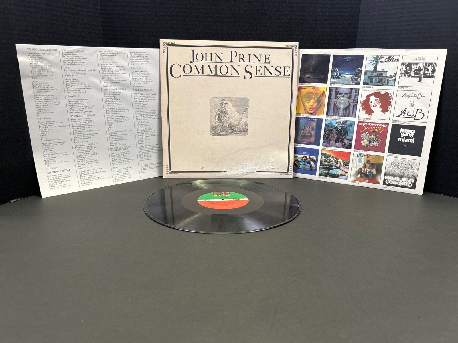 John Prine â€˜Common Senseâ€™ Vinyl Record Album with Insert, 1975: This listing is for the John Prine â€˜Common Senseâ€™ vinyl record album, released in 1975 under Atlantic Records (SD 18127). The record includes its original sleeve