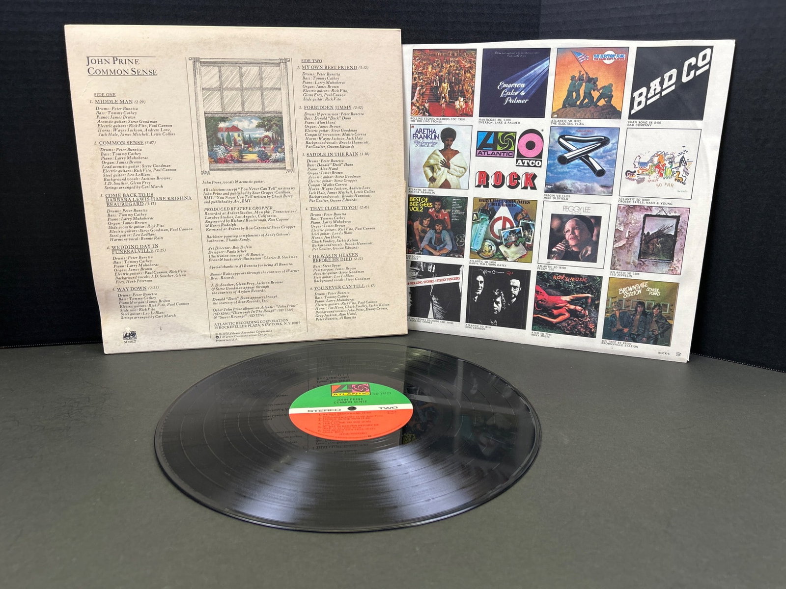 John Prine Common Sense Vinyl Record Album with Insert, 1975 - 2