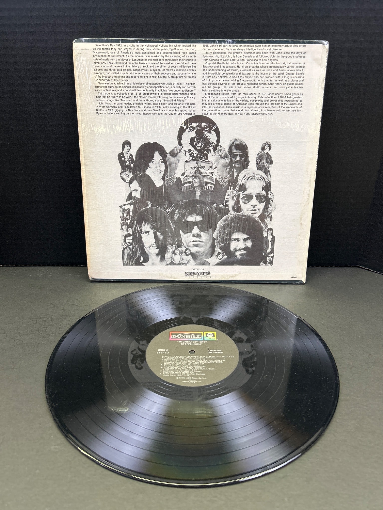 Steppenwolf '16 Greatest Hits' Vinyl Record Album With Sleeve - 2