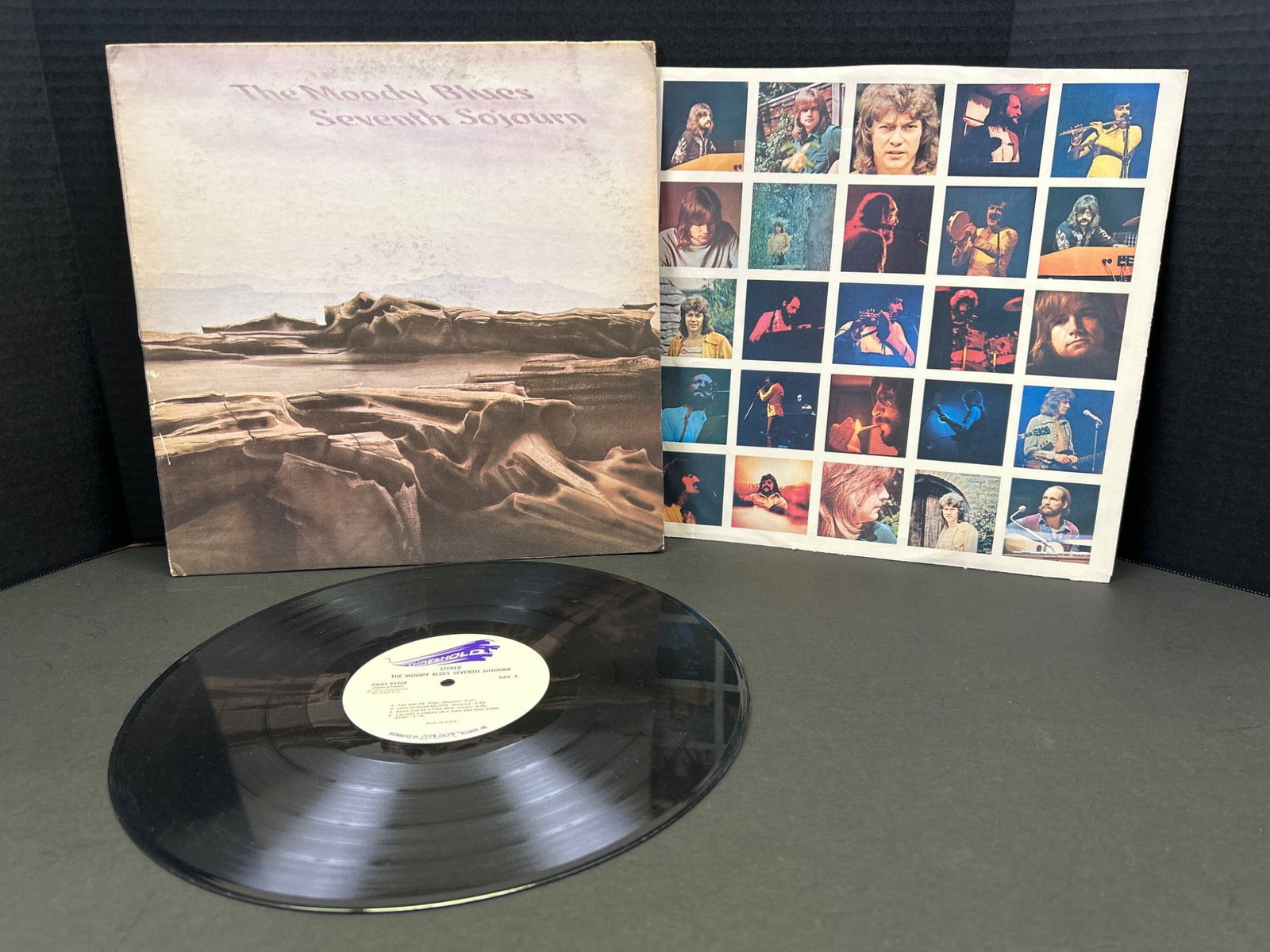 The Moody Blues Seventh Sojourn Vinyl Album with Gatefold Sleeve: Original vinyl record of Seventh Sojourn by The Moody Blues. Features a gatefold sleeve, inner sleeve with credits, and album cover artwork. Includes all tracks as stated on the back cover. Please