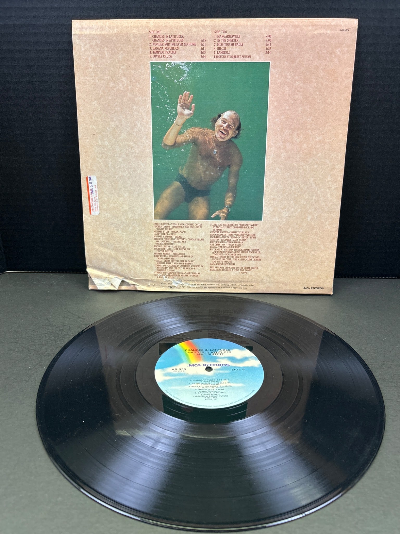 Jimmy Buffett 1977 'Changes in Latitudes, Changes in Attitudes' Vinyl LP Album - 2