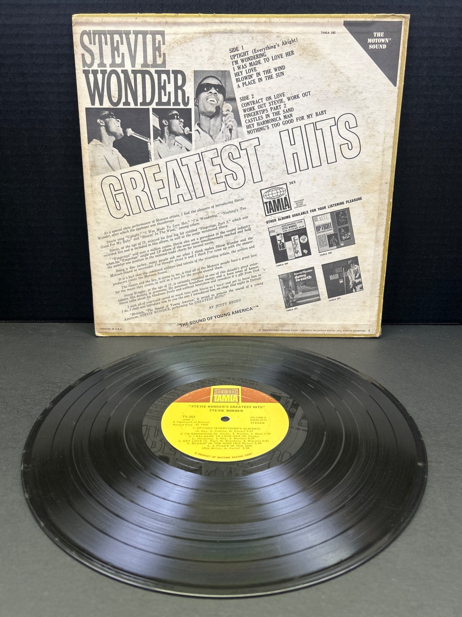 Stevie Wonder Greatest Hits Vinyl Record, Released on Tamla Records - 2