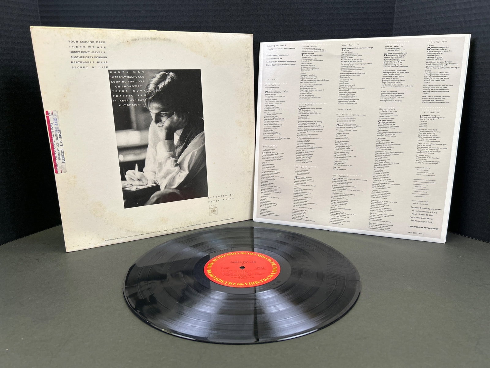 James Taylor Vinyl Record Album with Gatefold and Lyric Insert - 2