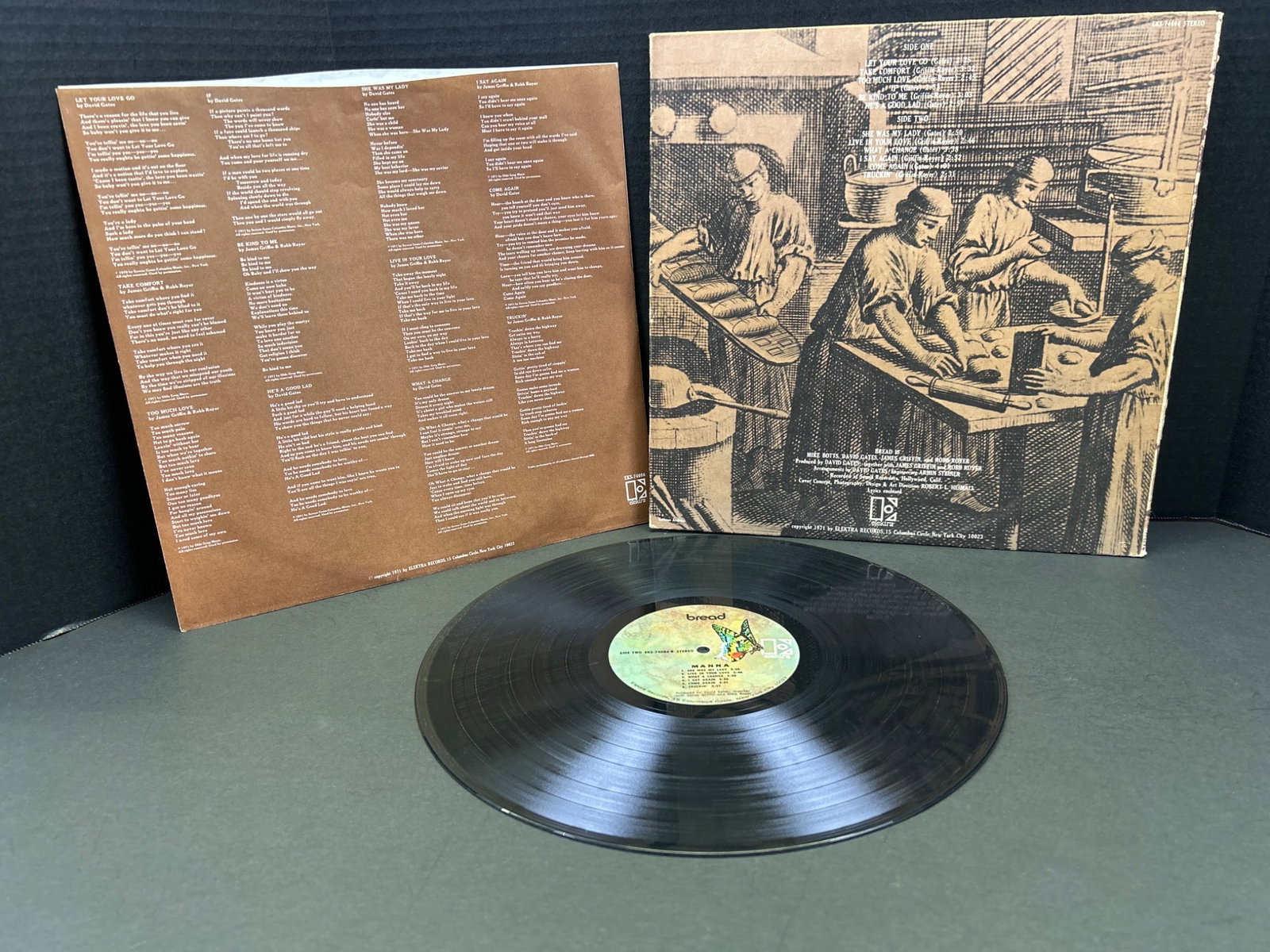 Bread 'Manna' Vinyl LP Record, Elektra EKS-74086, Original Gatefold Sleeve - 2