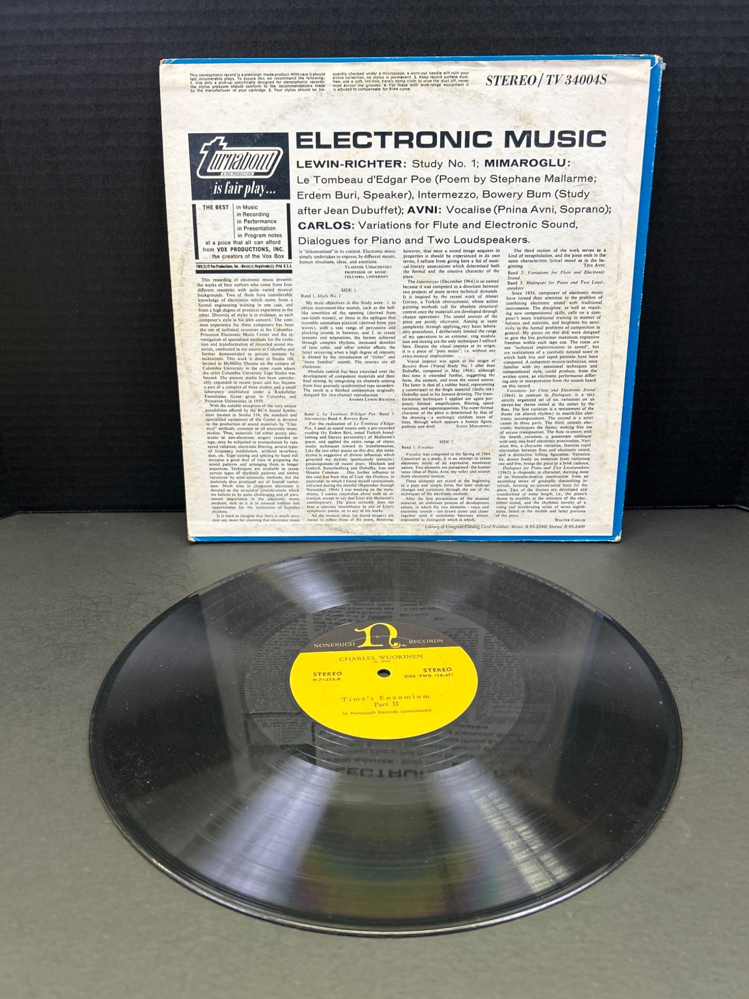 Electronic Music LP by Turnabout Records, TT 33028, Stereo - 2