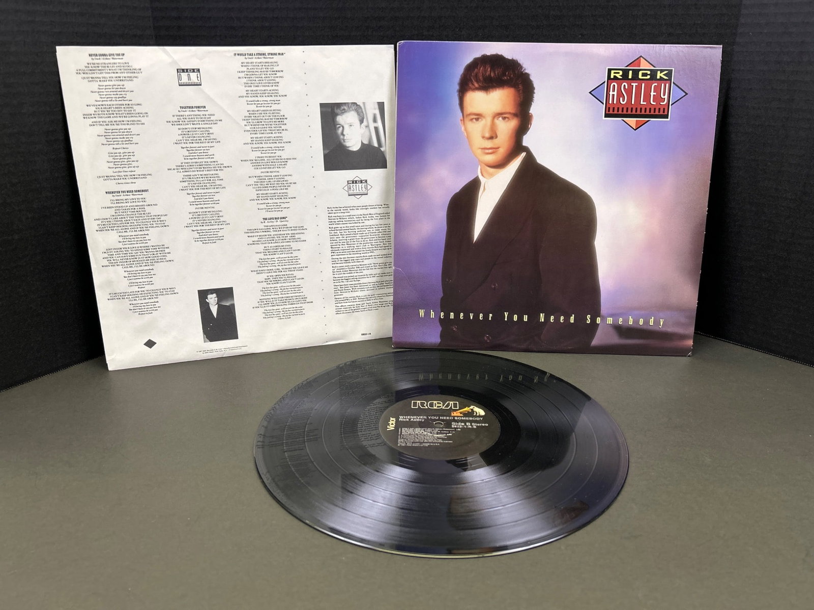 Rick Astley 12-inch Vinyl Record, Album â€˜Whenever You Need Somebodyâ€&# (1 of 2)