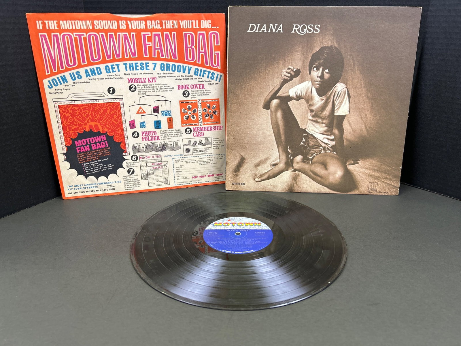 Diana Ross Vinyl Record and Motown Fan Bag Promotional Sleeve (1 of 2)