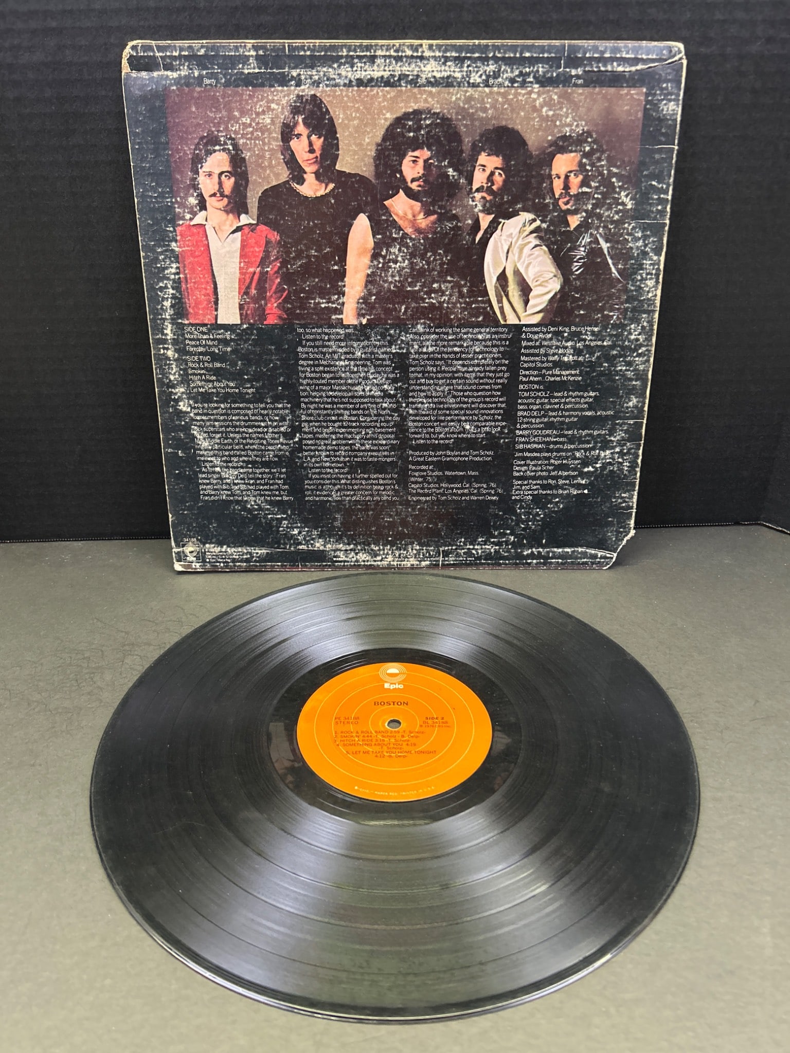 Boston Debut Self-Titled Vinyl Record LP, 1976, Epic Records, JE 34188 - 2