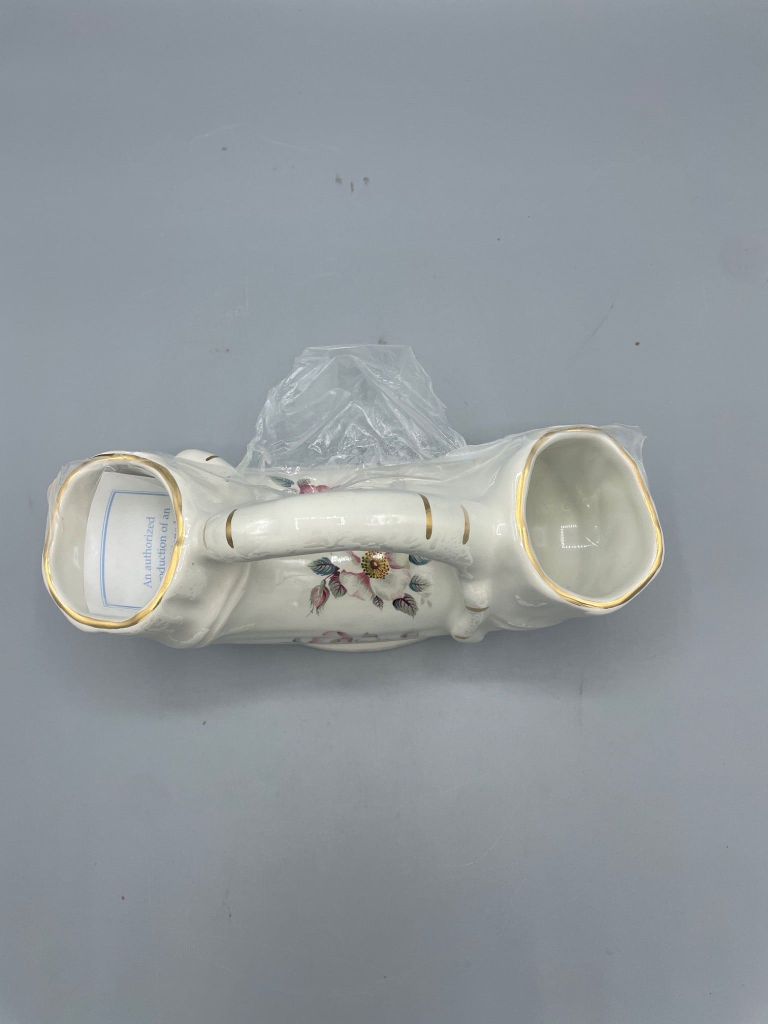 House of Webster Rogers, AR Reproduction Old-Style Flower Vase with Floral Design - 3