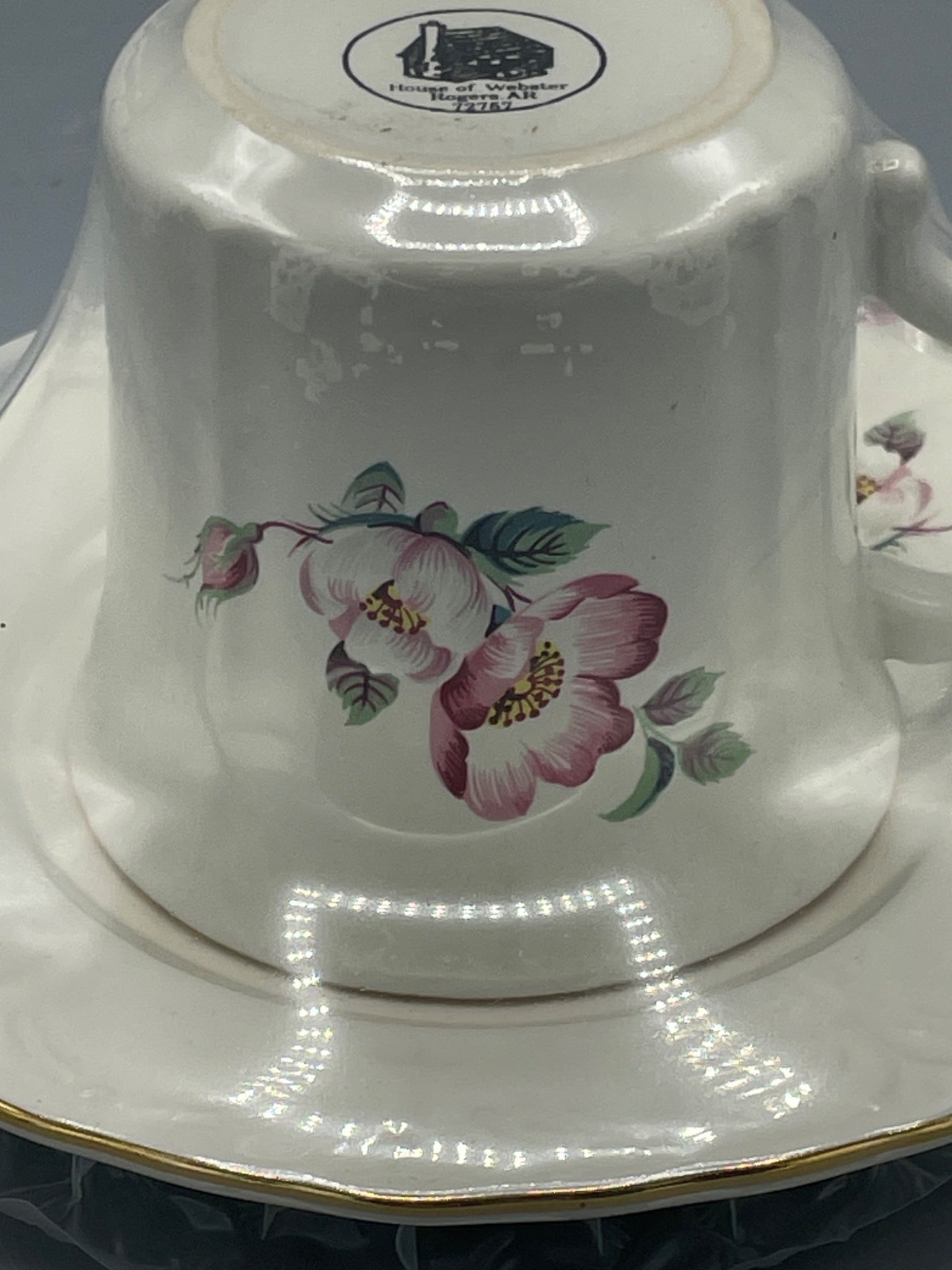 House of Webster Rogers, AR Mug and Plate Set with Gold Trim - 2