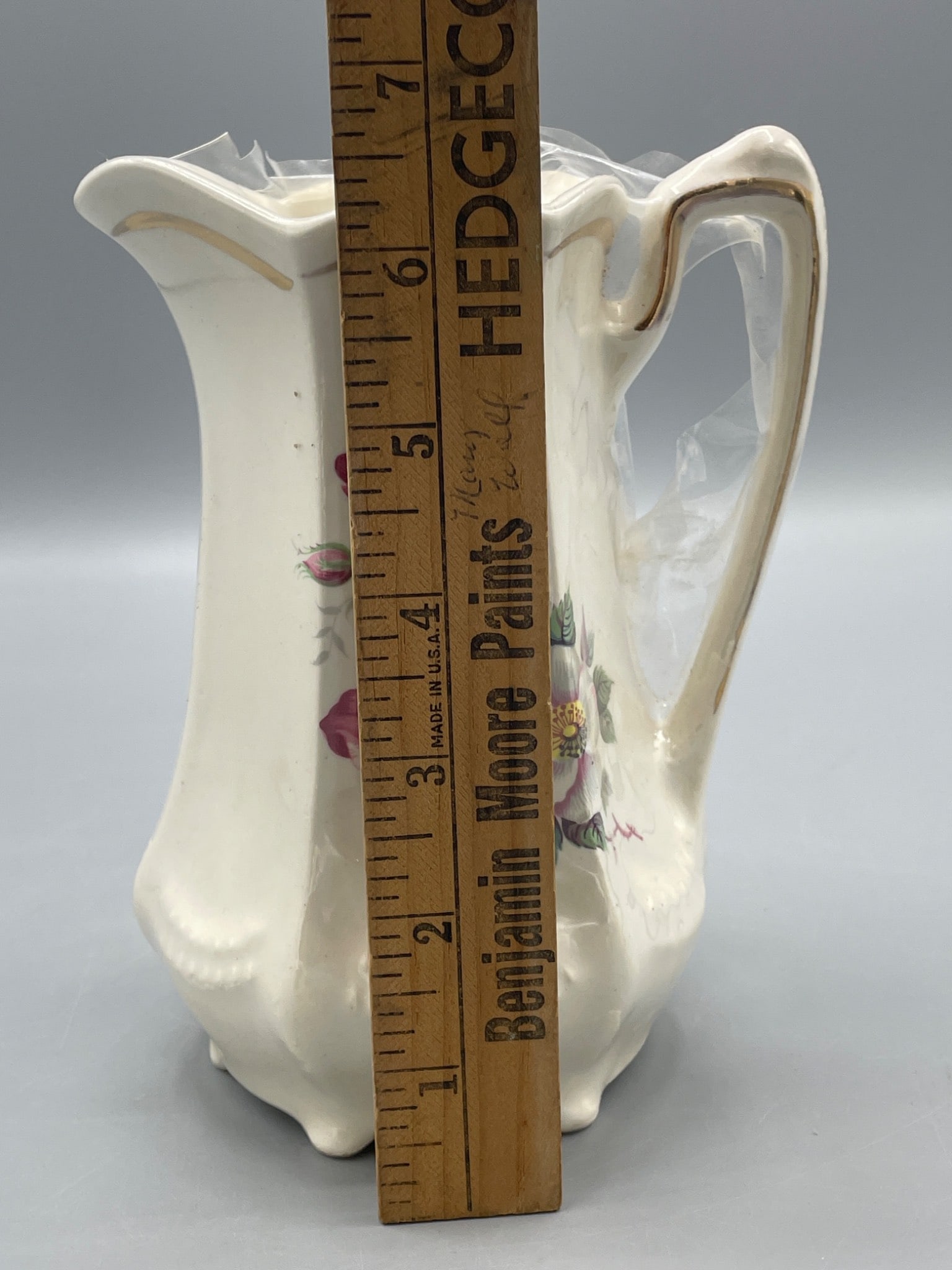 House of Webster Porcelain Pitcher with Floral Design and Gold Detailing - 5