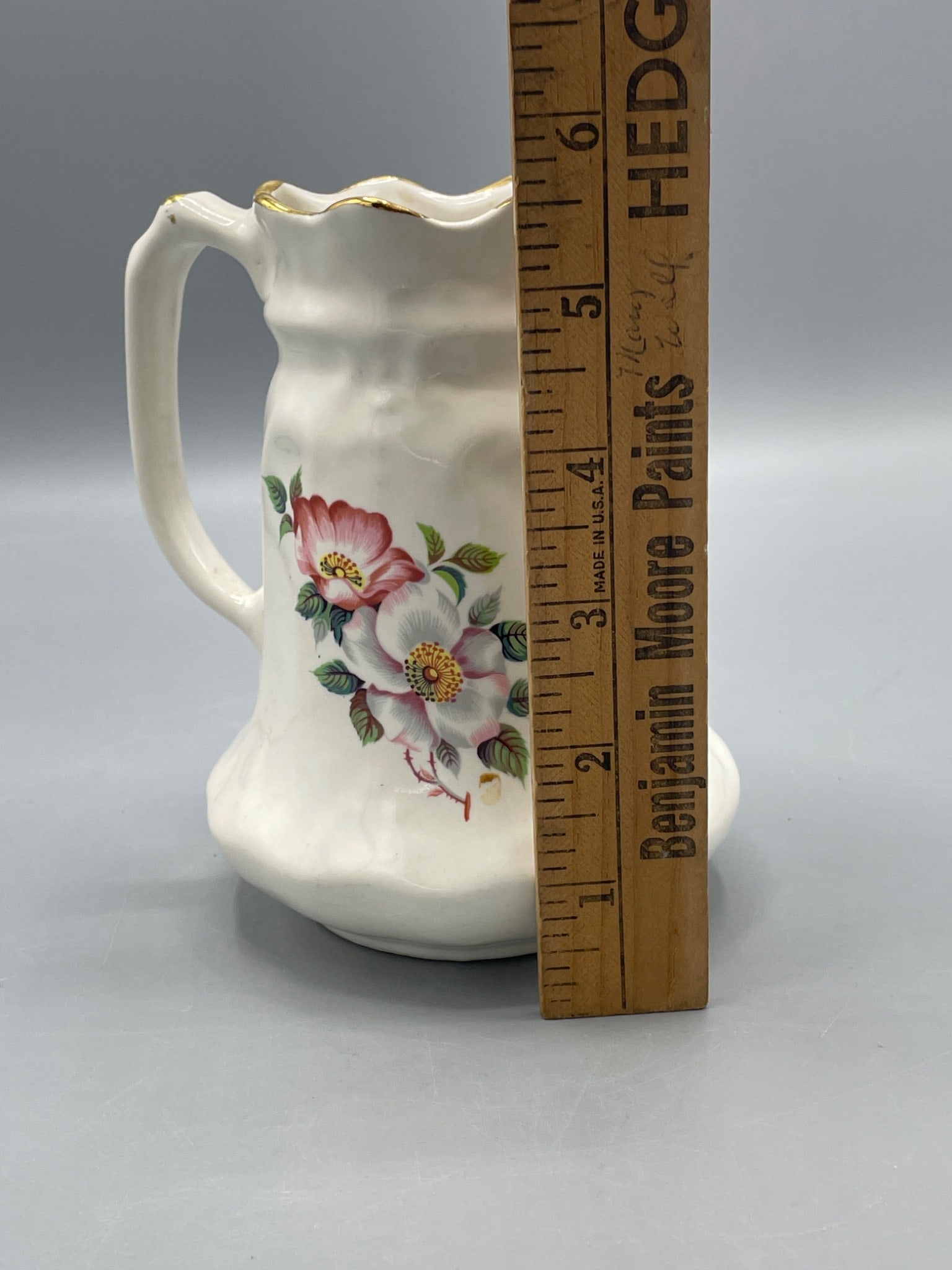 House Of Webster Ceramic Pitcher With Floral Motif, 8 Inches - 6
