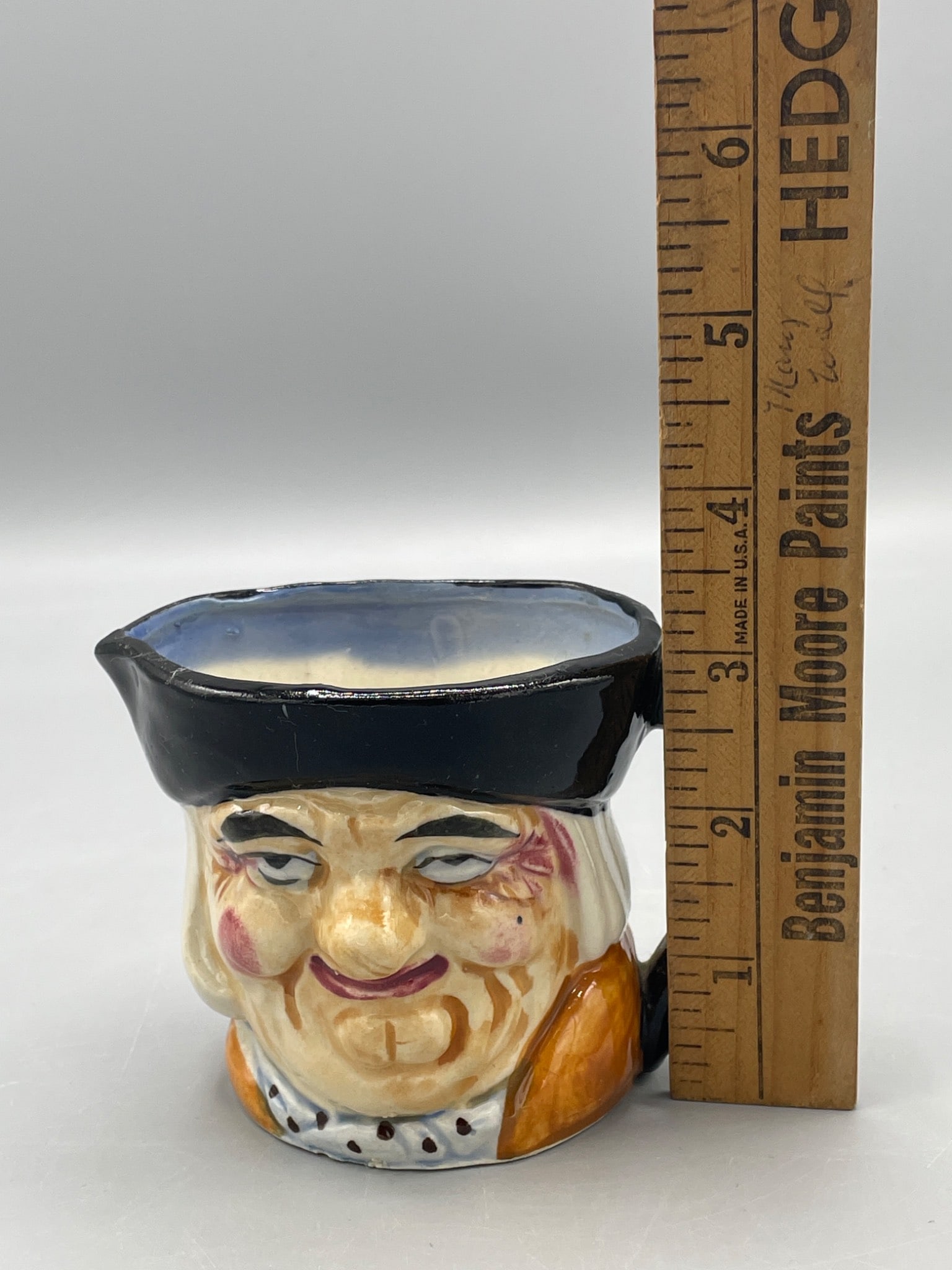 Ceramic Cream Pitcher With Hand-Painted Character Design, Marked 'Japan' - 5