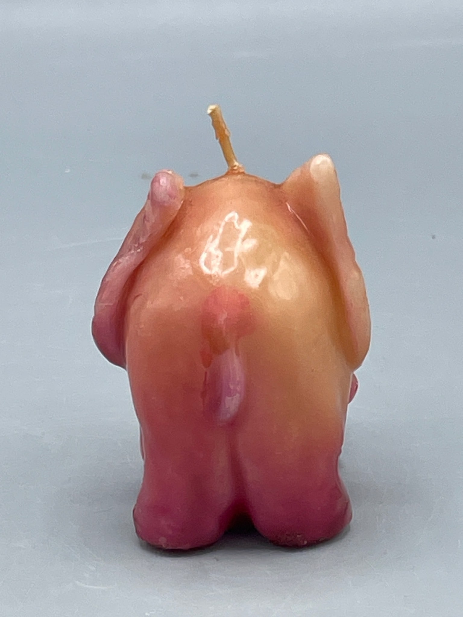 Small Elephant-Shaped Candle, Pink and Orange Tones - 2
