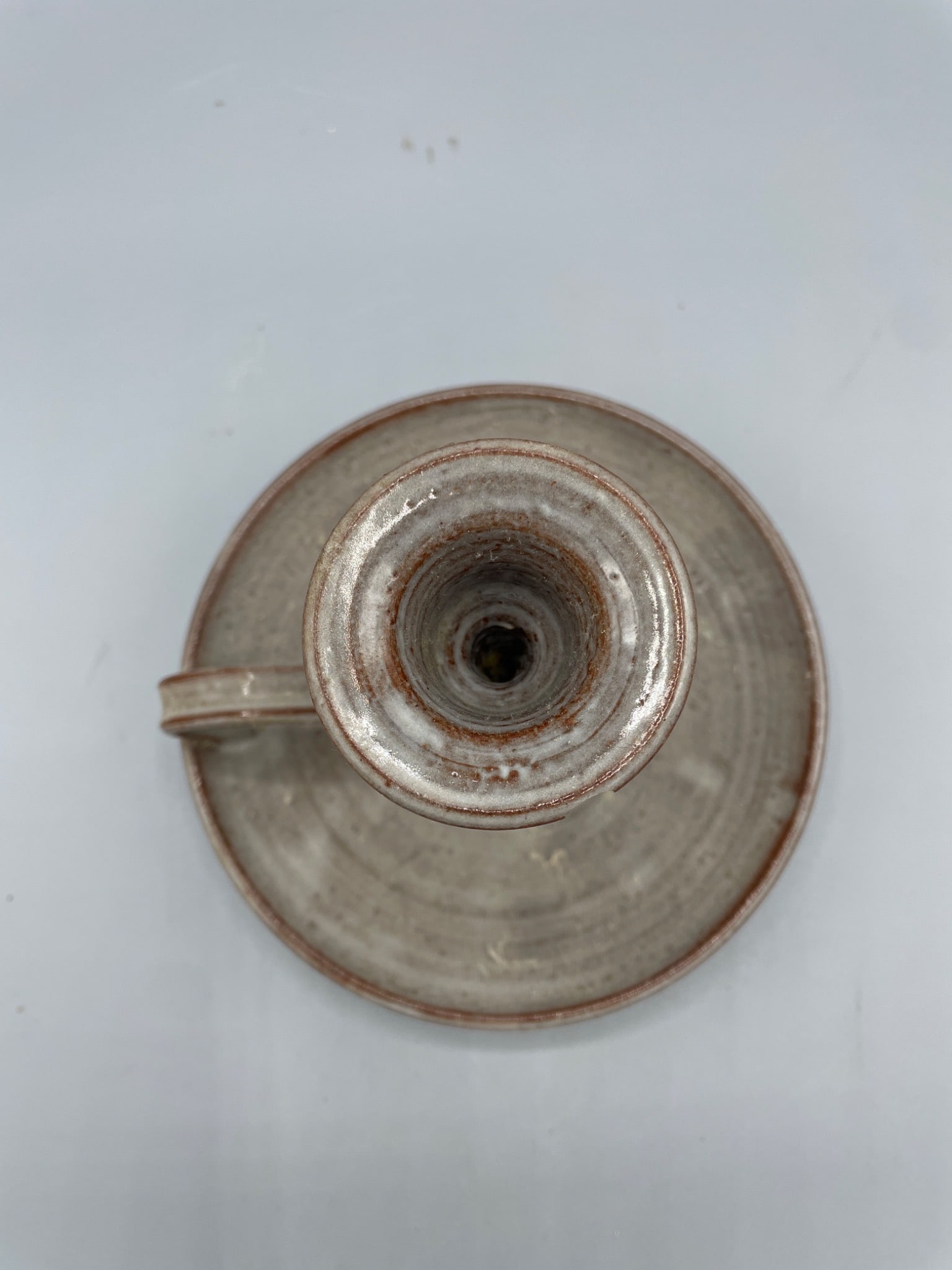 Stoneware Chamberstick Candle Holder Signed 'Owens' and Dated 1987 - 3