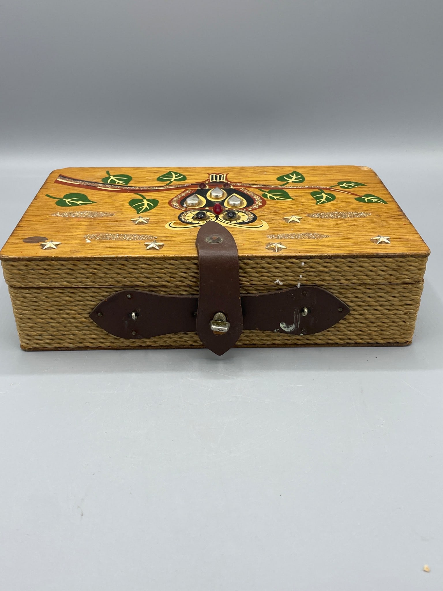Handmade Wooden Box with Owl Design and Leather Closure - 3