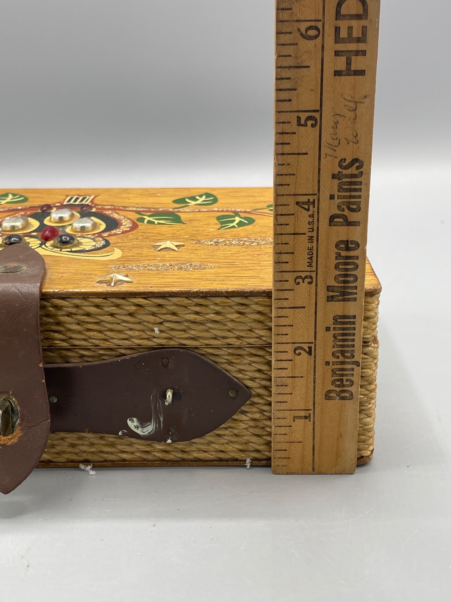 Handmade Wooden Box with Owl Design and Leather Closure - 9