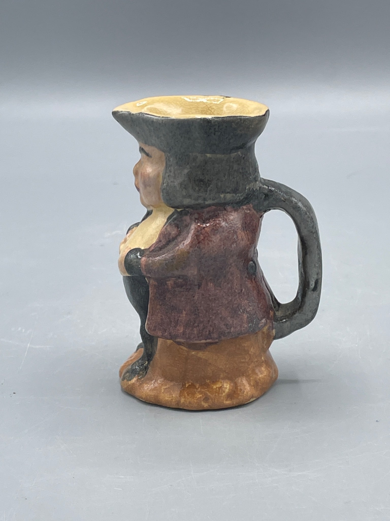 Toby style mug Small Ceramic Figurine of a Man with Tricorn Hat, Marked â€˜MKâ& - 2