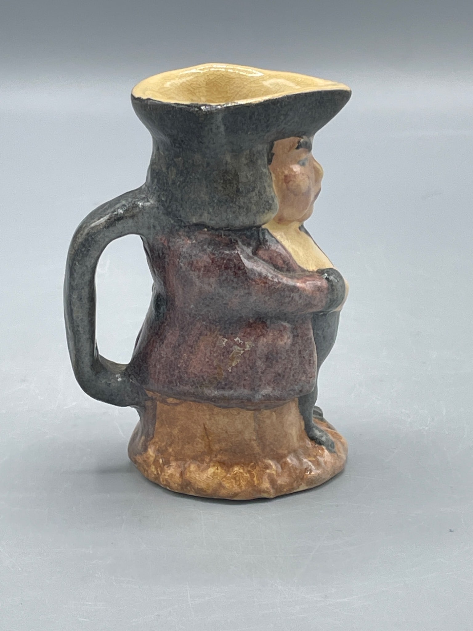 Toby style mug Small Ceramic Figurine of a Man with Tricorn Hat, Marked â€˜MKâ& - 3