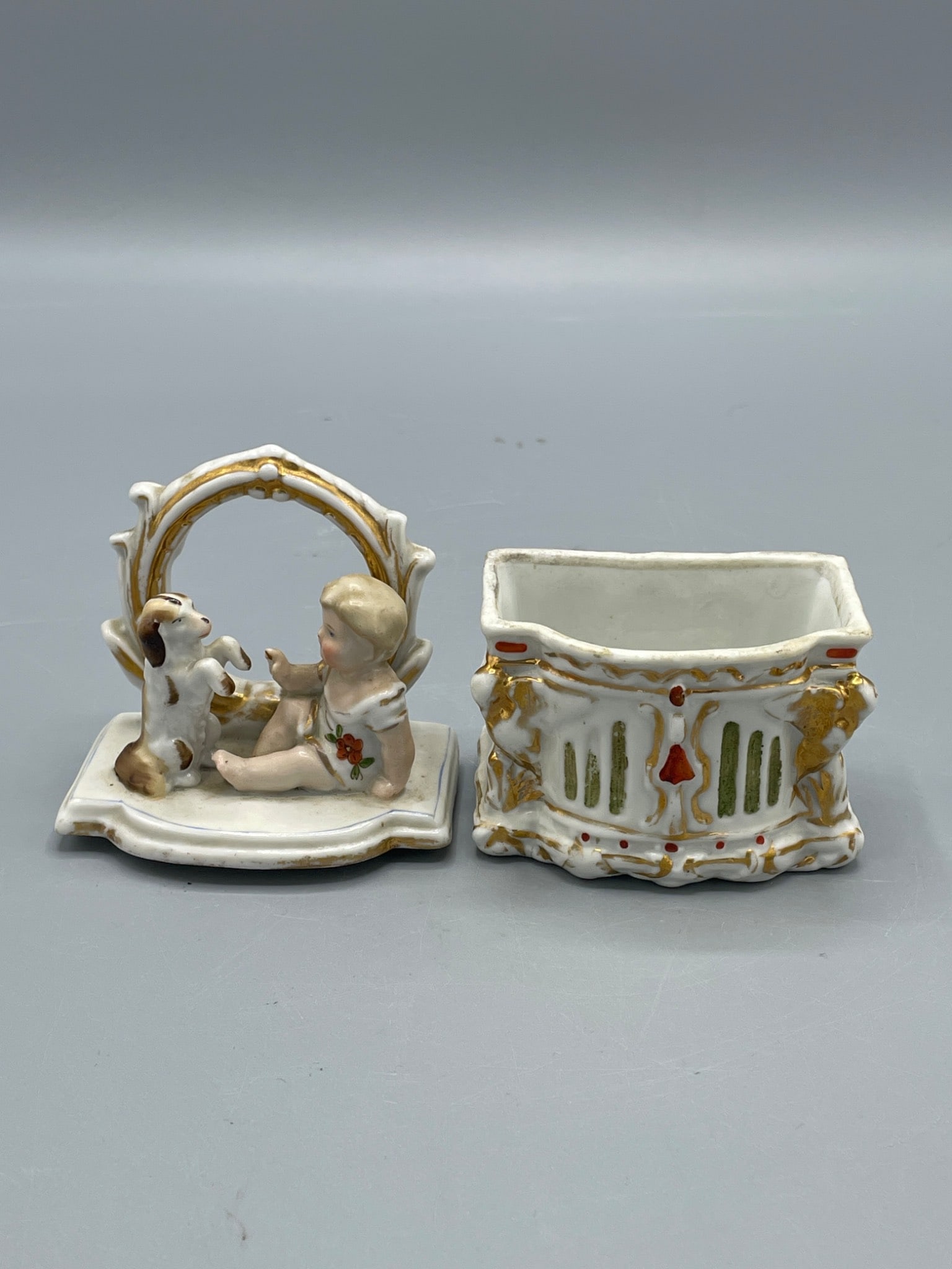 Porcelain Figurine With Boy And Dog, Model 2030, Decorative Container - 3