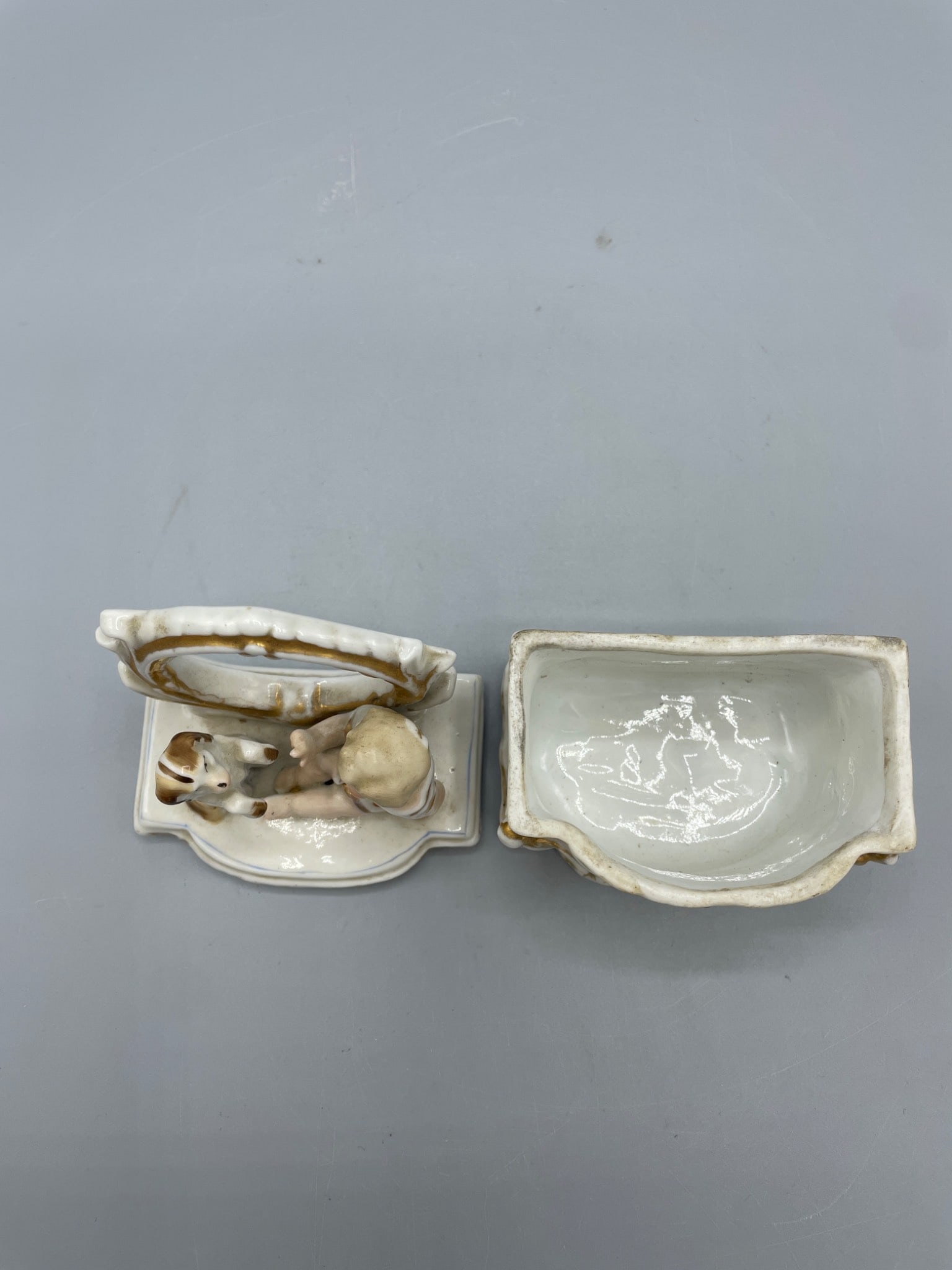 Porcelain Figurine With Boy And Dog, Model 2030, Decorative Container - 4