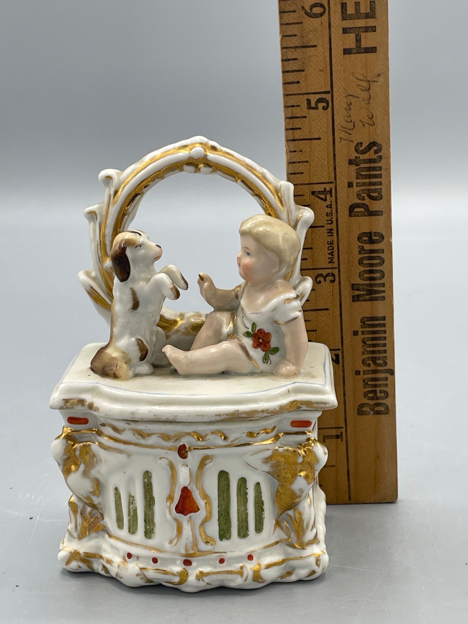 Porcelain Figurine With Boy And Dog, Model 2030, Decorative Container - 7