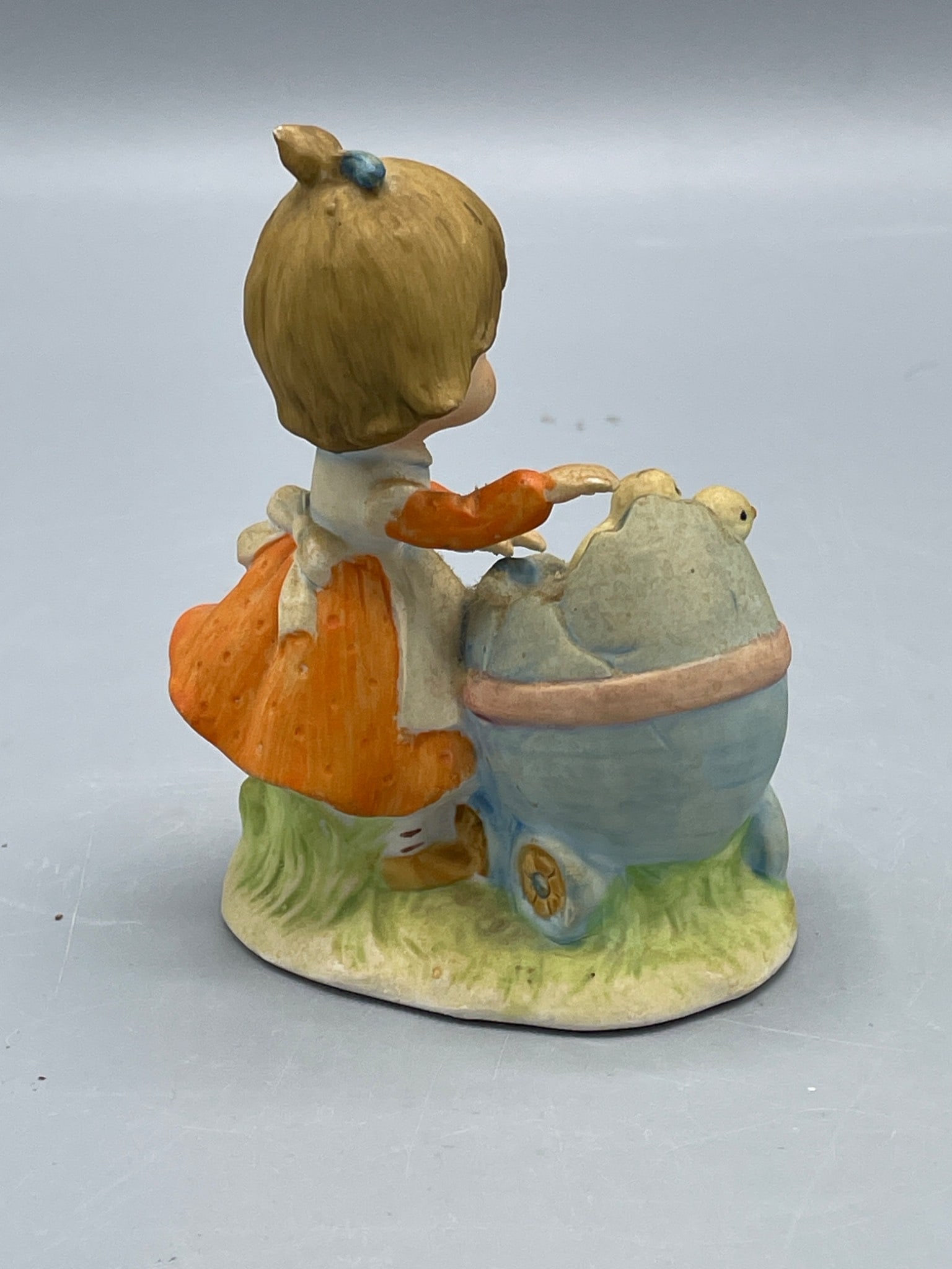 Lefton China #2265 Hand-Painted Figurine of Girl with Baby Carriage - 2