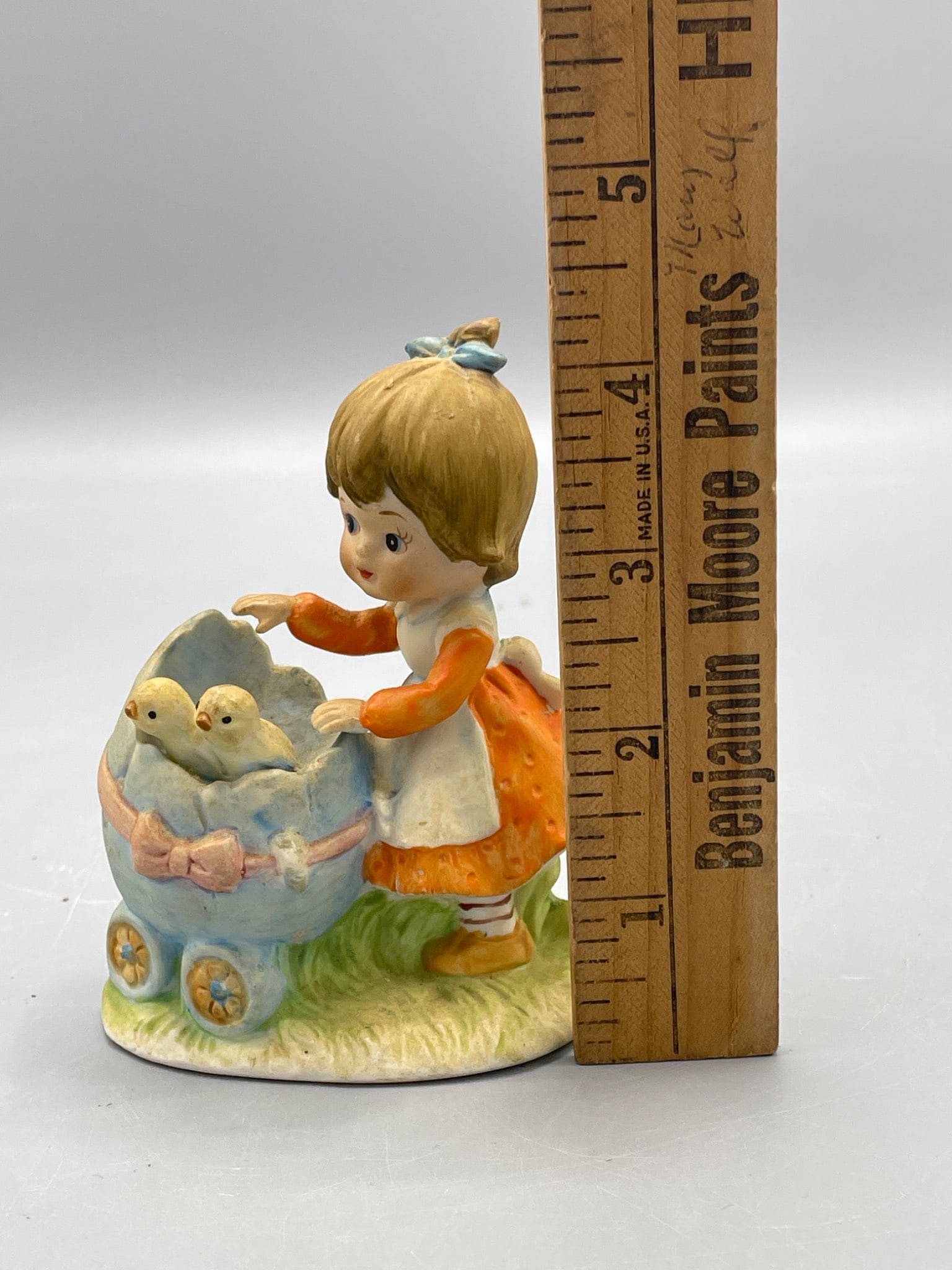 Lefton China #2265 Hand-Painted Figurine of Girl with Baby Carriage - 6