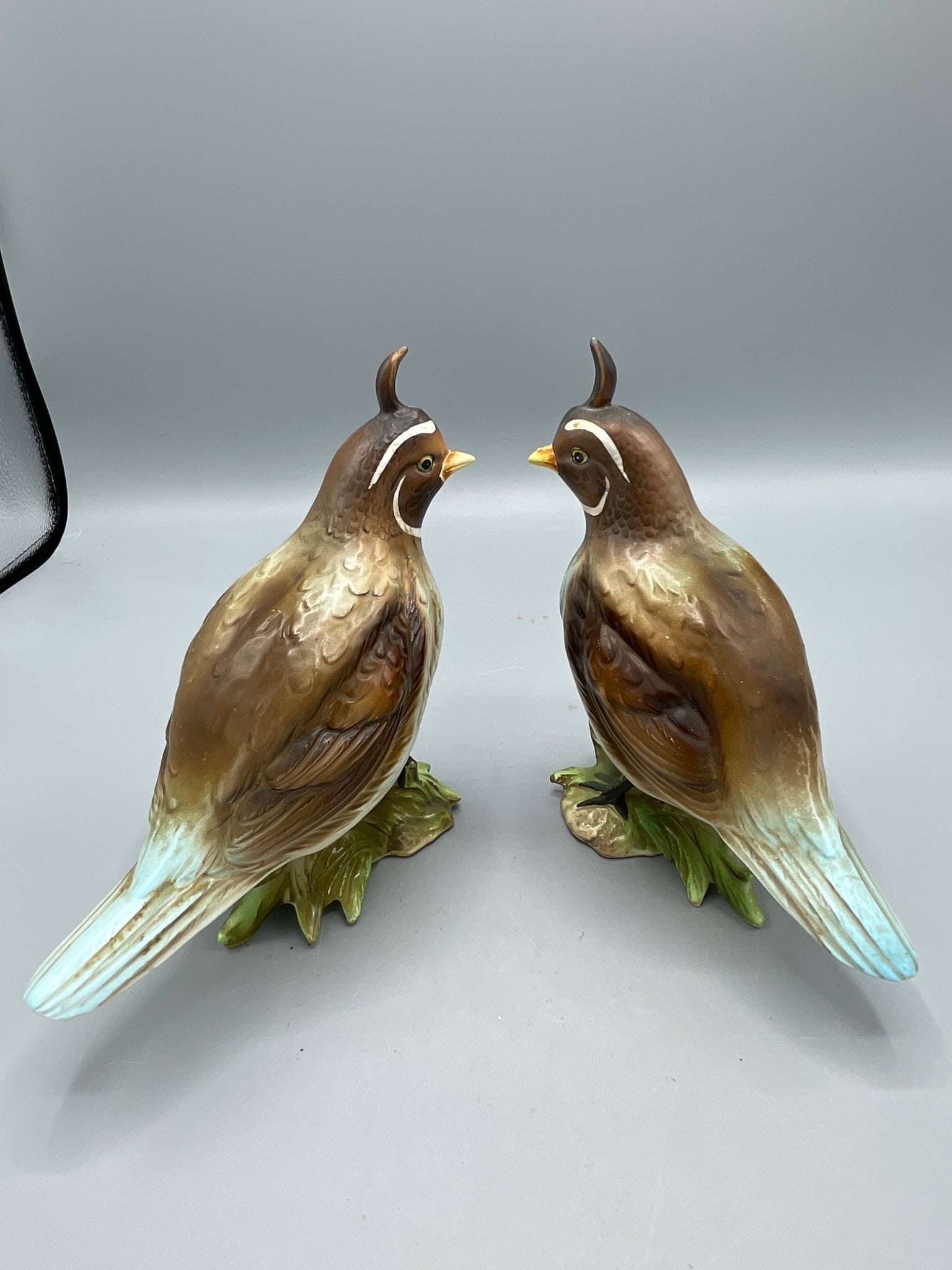 Ceramic Quail Figurines With Painted Detail - 2