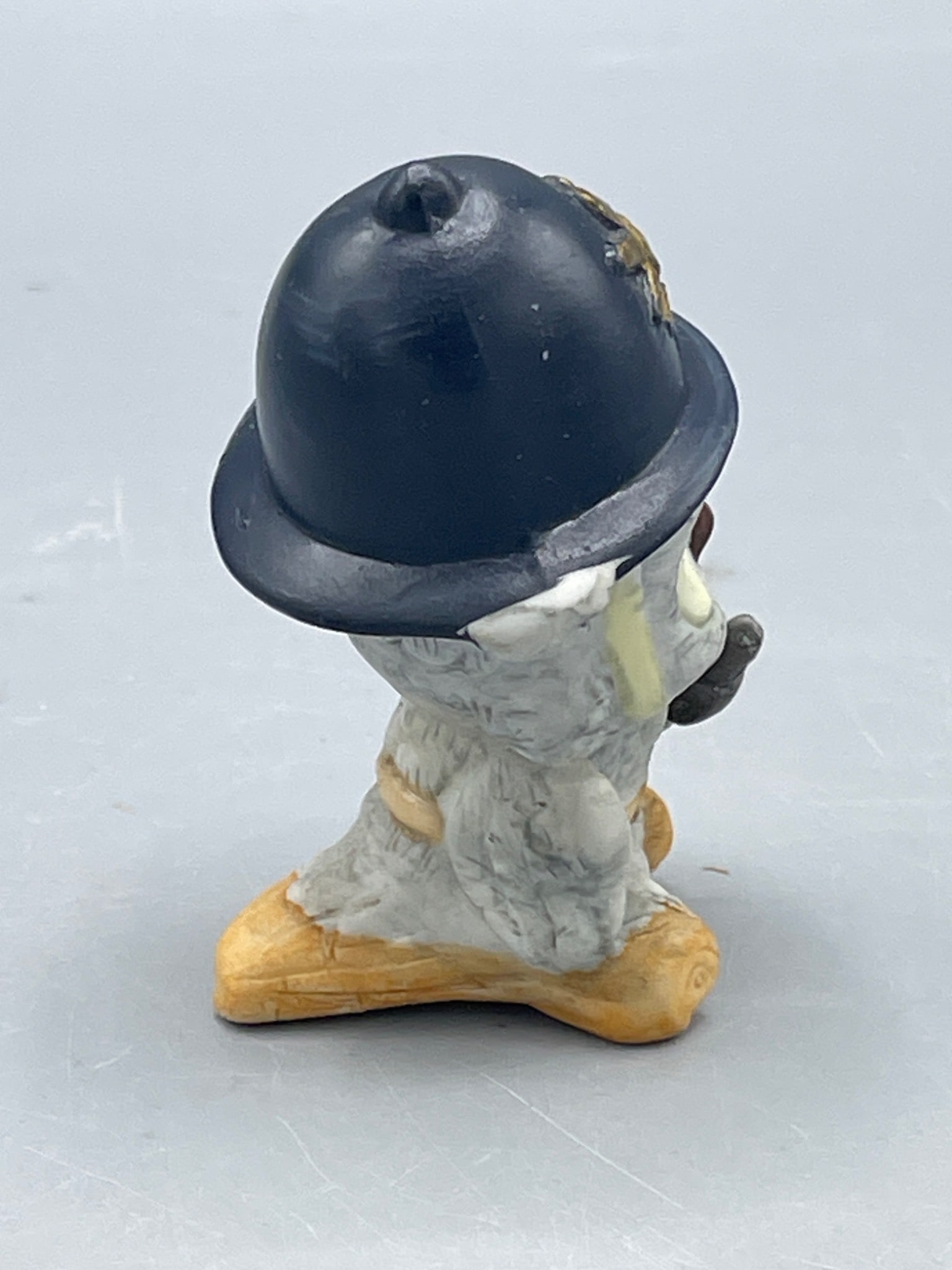 Ceramic Owl Figurine with Police Helmet Design, Approx. 4 Inches Tall - 2