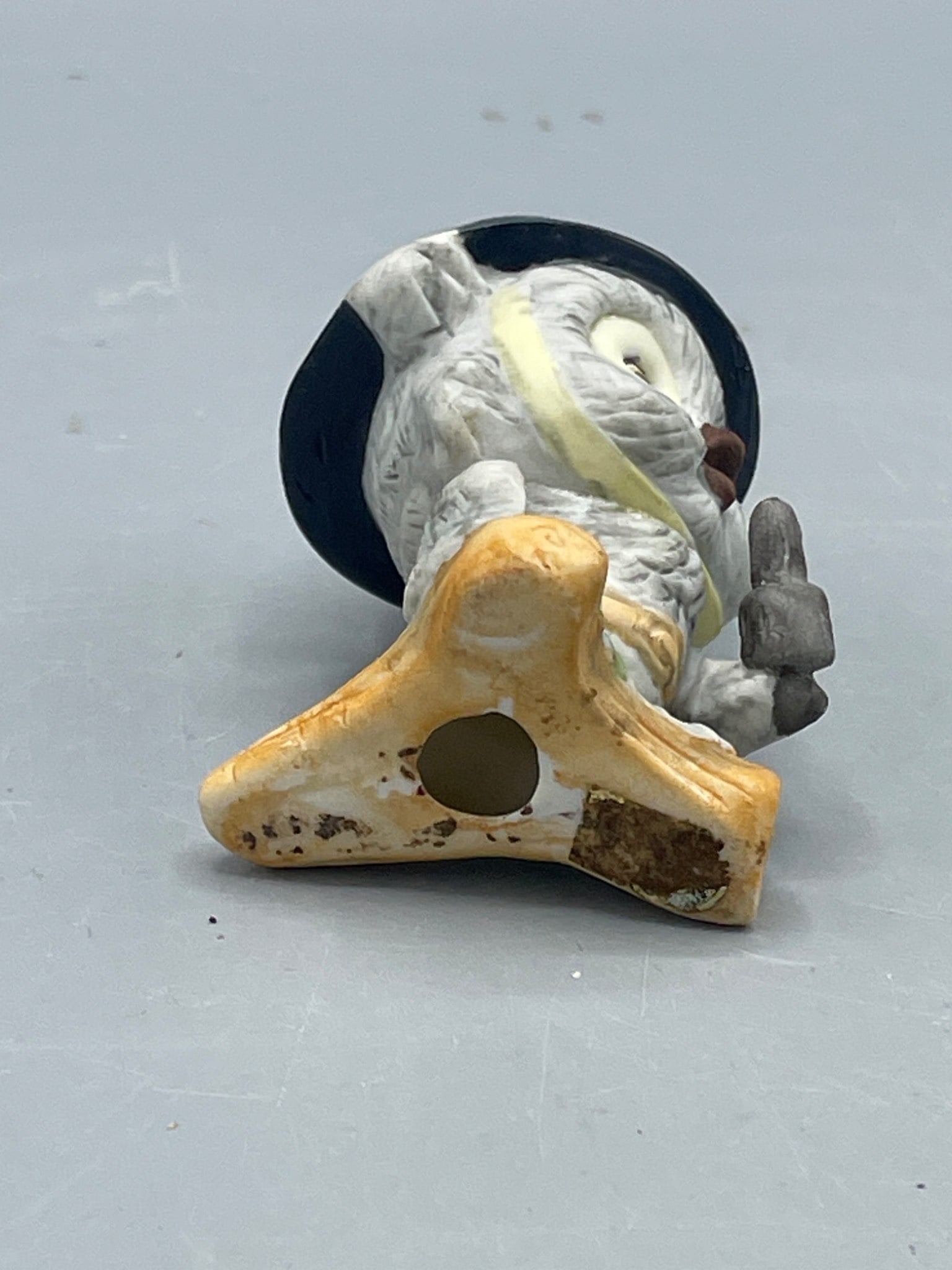 Ceramic Owl Figurine with Police Helmet Design, Approx. 4 Inches Tall - 4