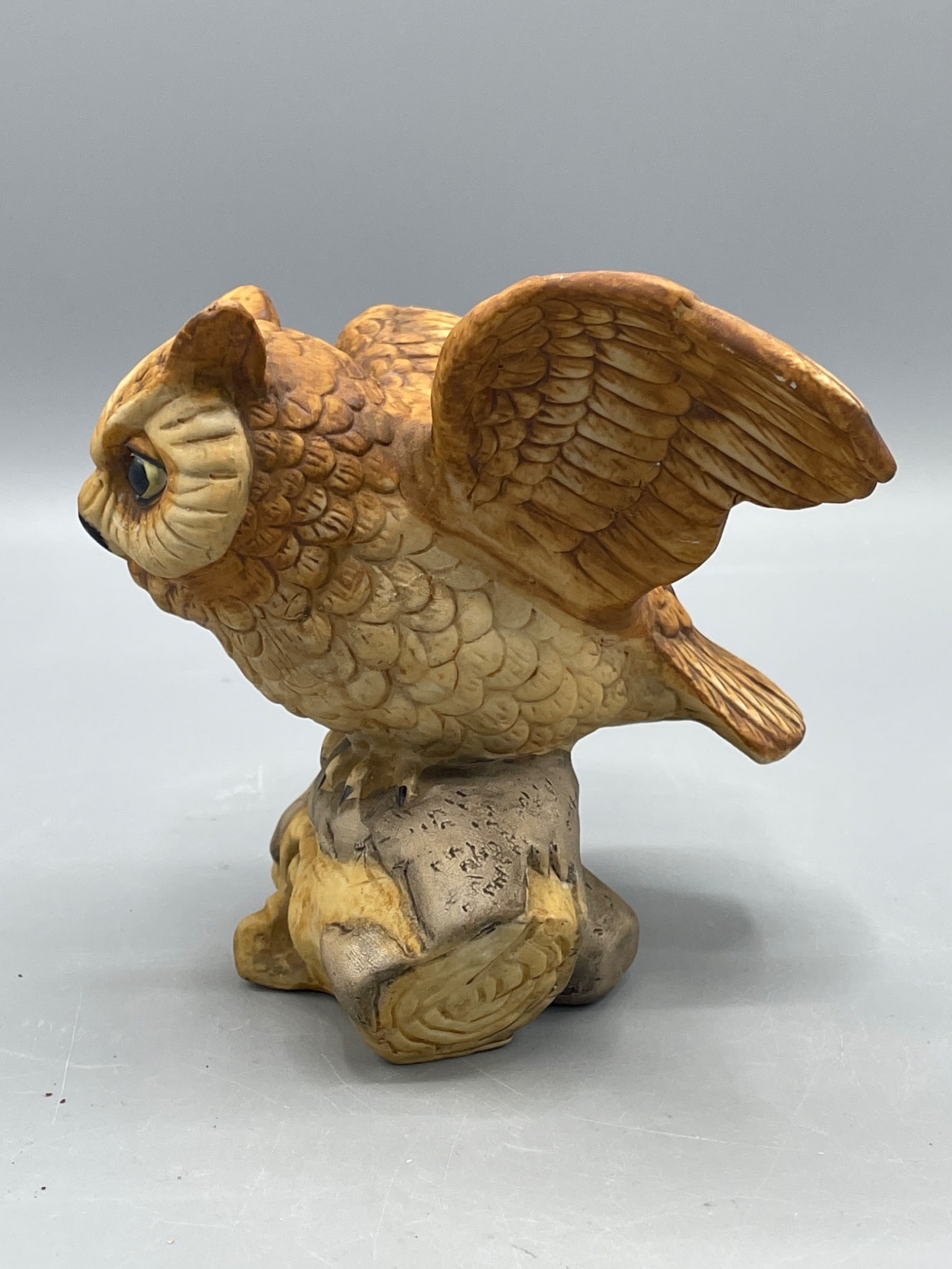 Owl Figurine with Outstretched Wings, Made in Taiwan - 2