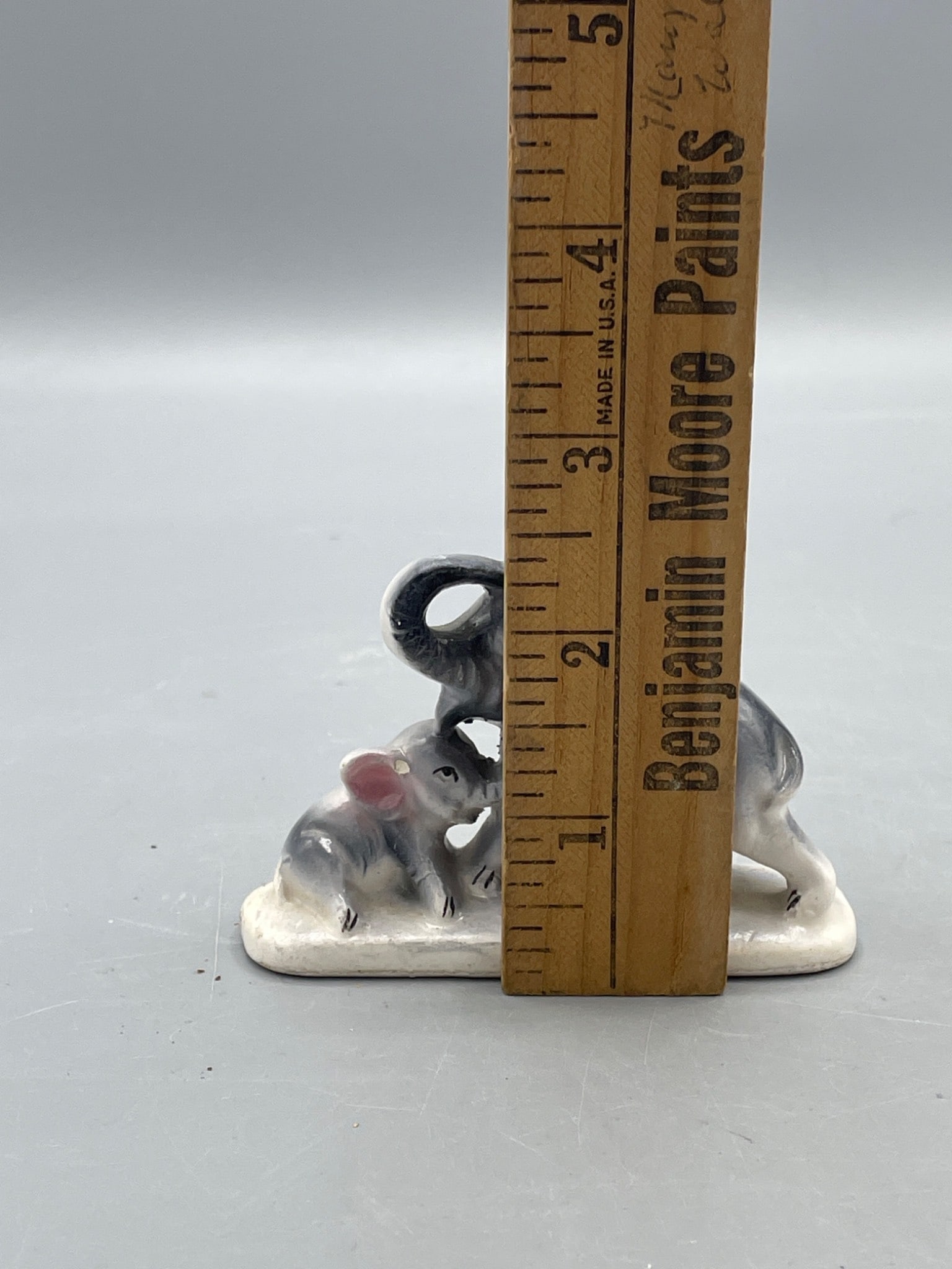 Porcelain Figurine of an Elephant and Calf with Base - 5