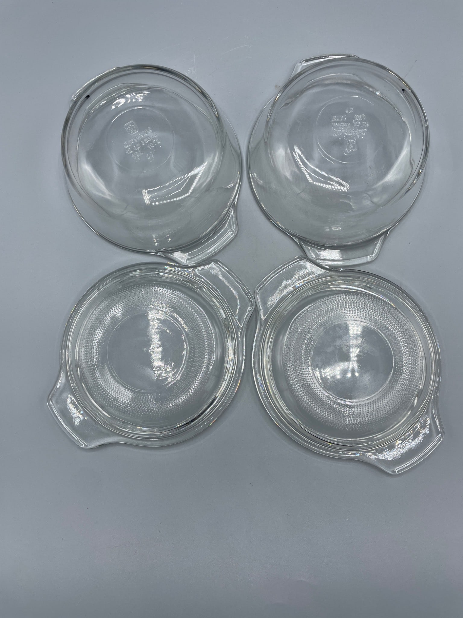 Two Clear Glass Casserole Dishes, 42 oz, USA 1972 - 3